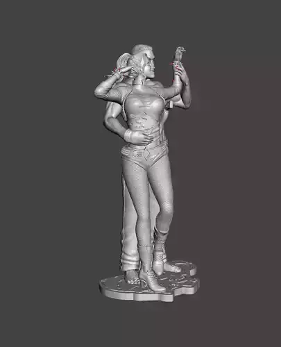Joker and harley quin 3d stl print model