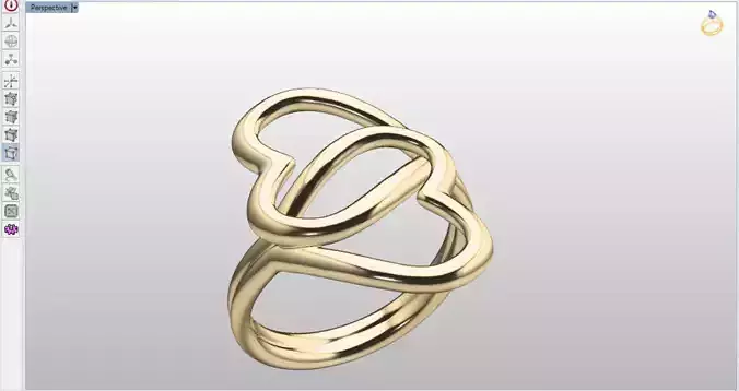 Golden Hearts Entwined Ring