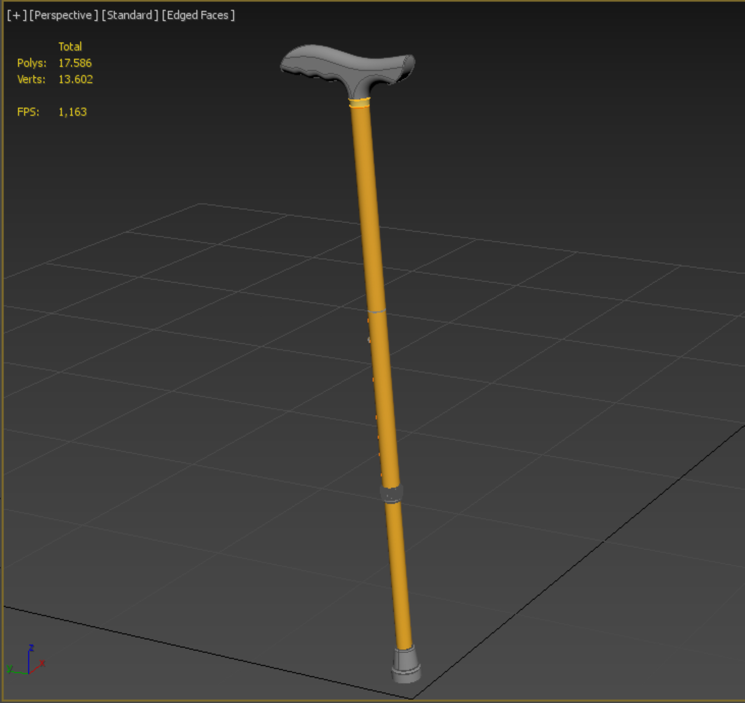 ADJUSTABLE WALKING AIDS ELDERLY SENIOR STICK CANE TREKKING POLE 3D model_41