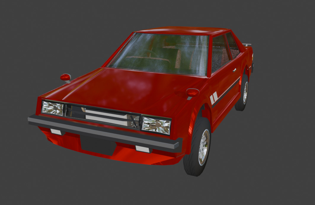 Corolla E70 series Low-poly 3D model_1