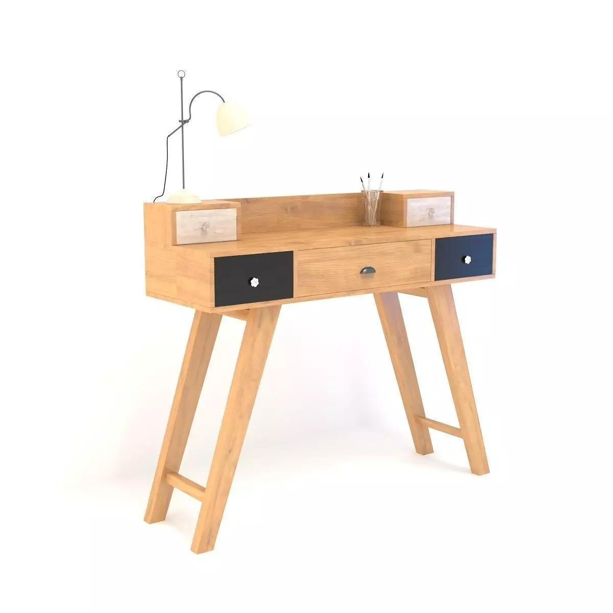 Retro Desk 14 3D model_0