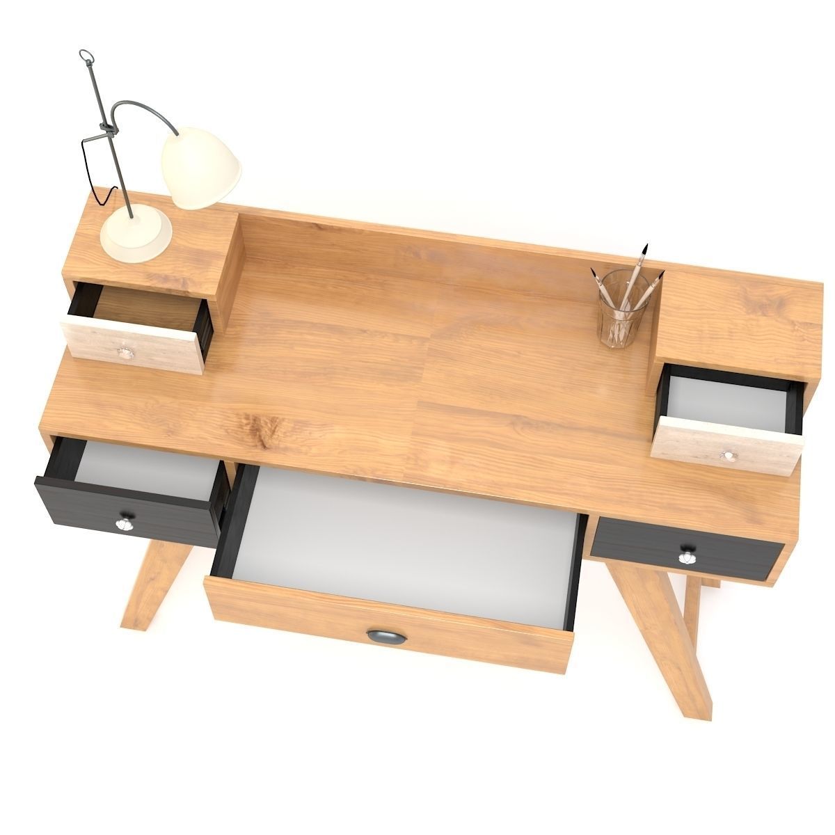 Retro Desk 14 3D model_9