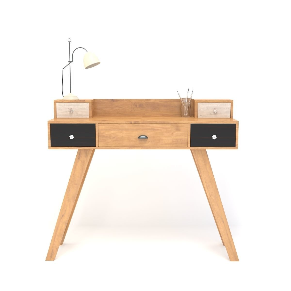 Retro Desk 14 3D model_2