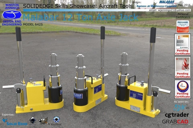 Solidedge Skills Showcase Malabar 12 Ton Axle Jack Free 3D model