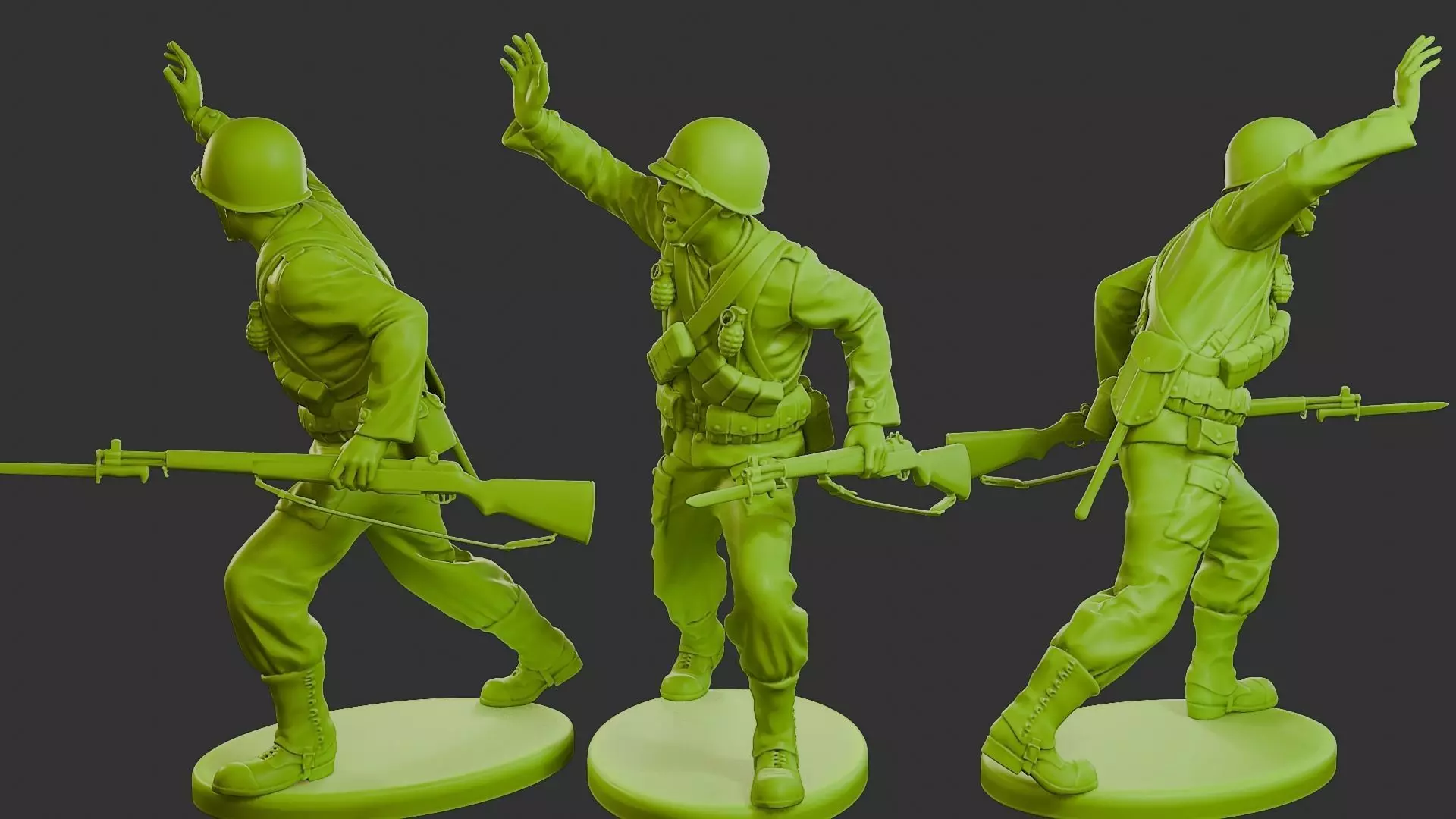 US American private soldier USAS16 001 3D print model