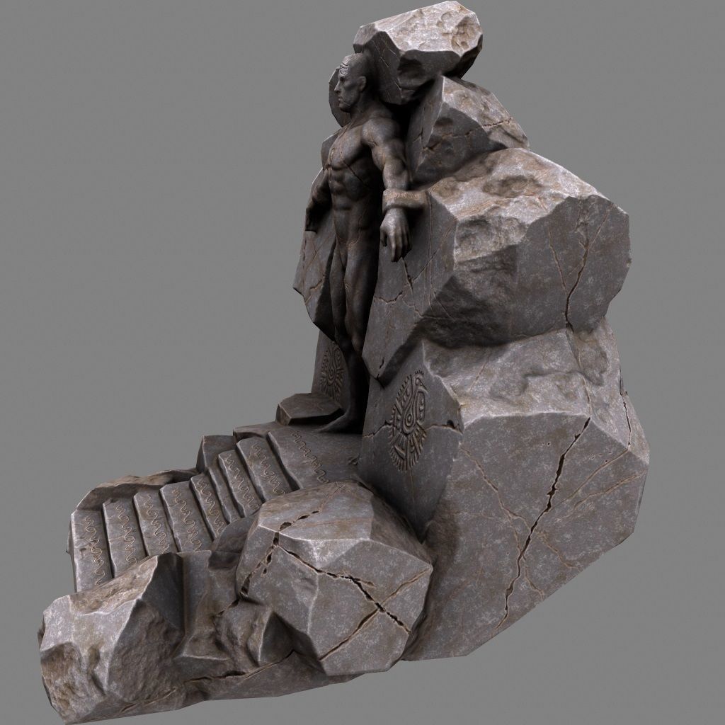 cave  gate 1 Low-poly 3D model_11