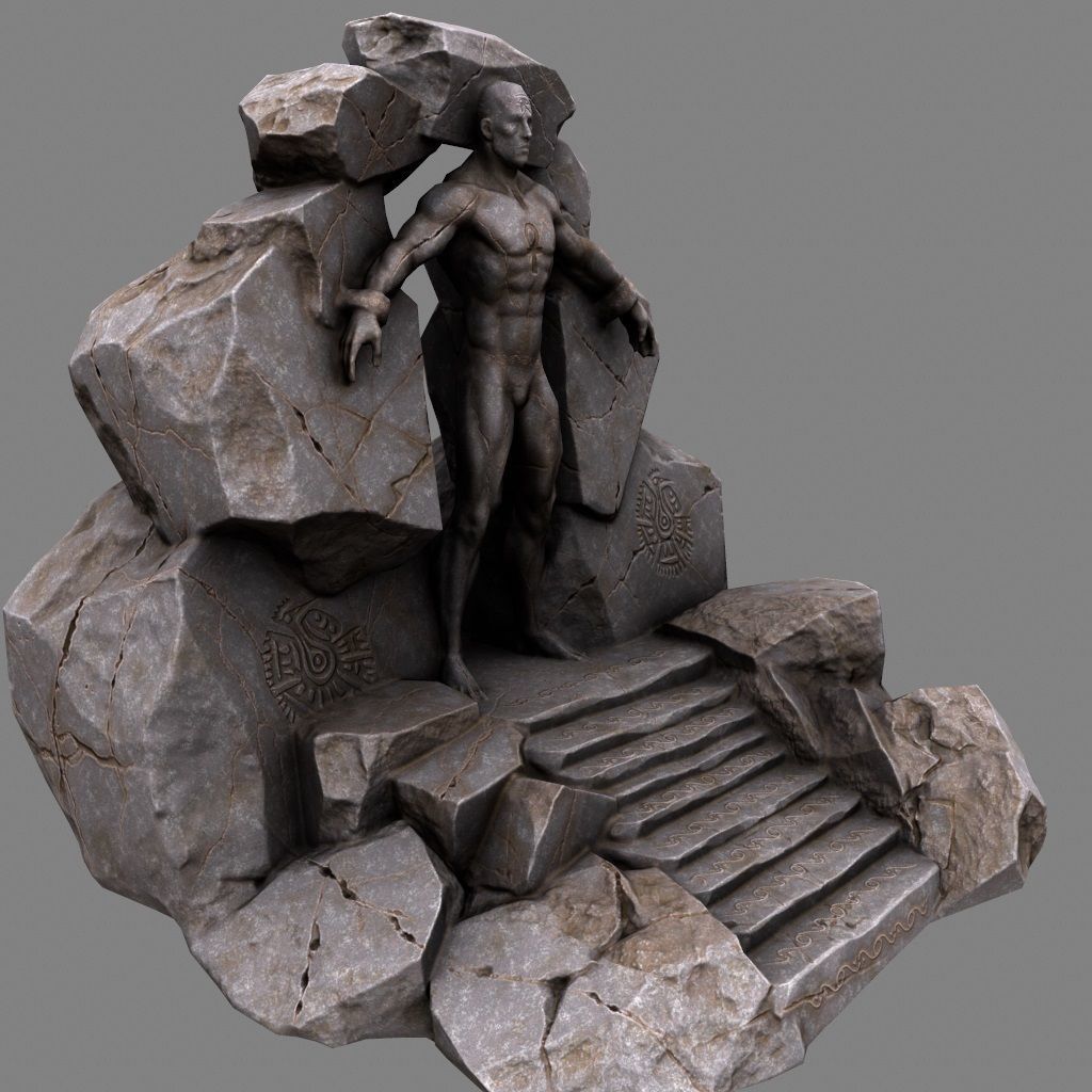 cave  gate 1 Low-poly 3D model_7