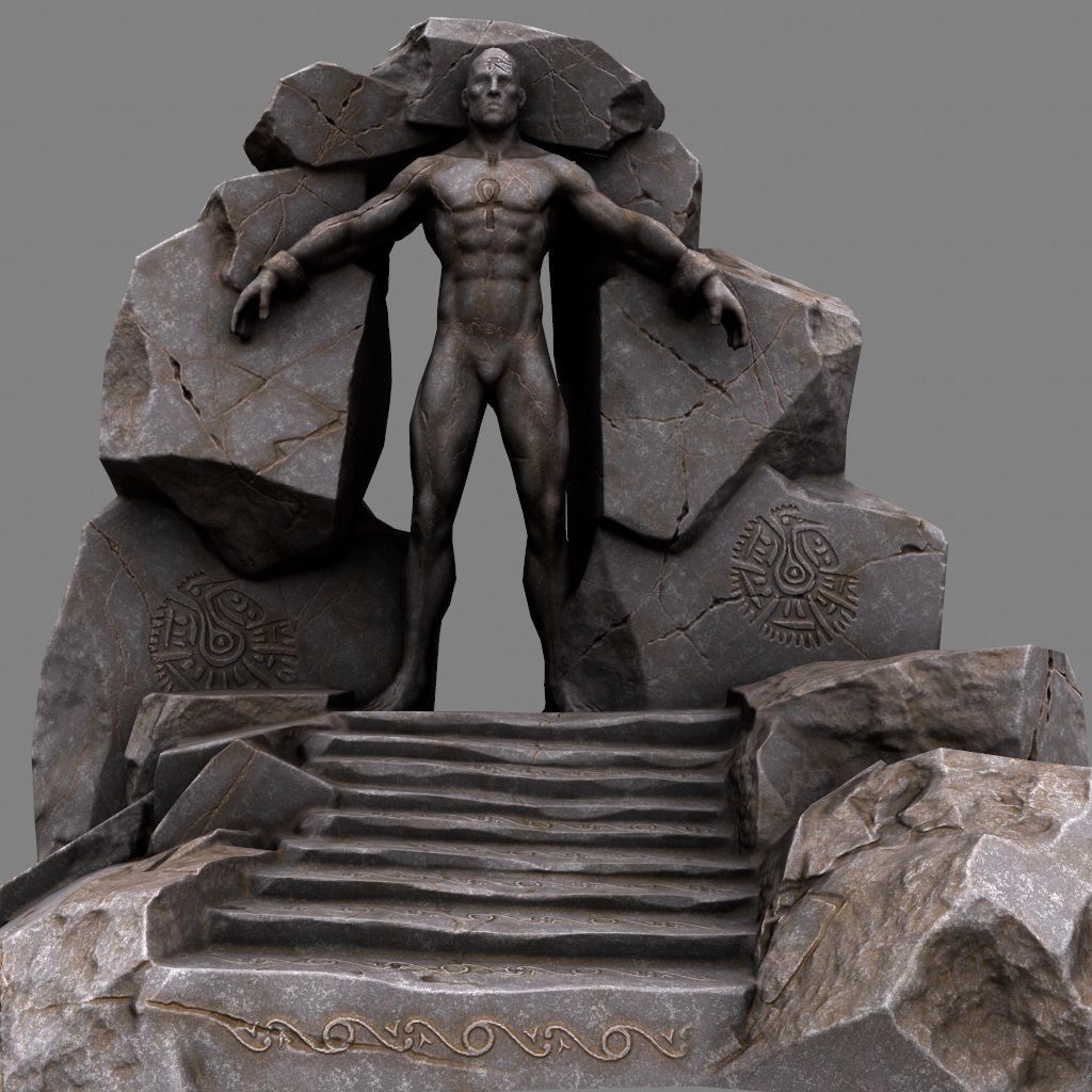 cave  gate 1 Low-poly 3D model_10