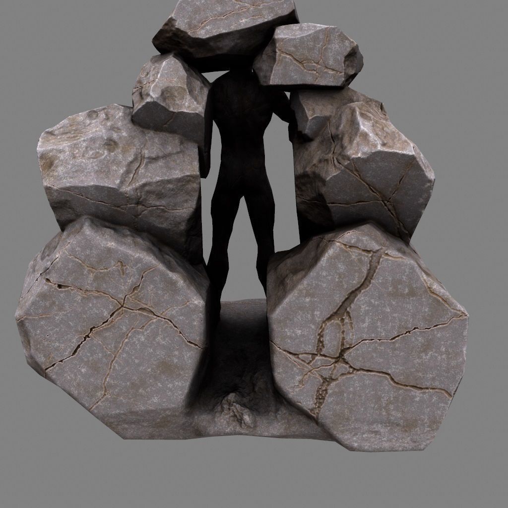 cave  gate 1 Low-poly 3D model_14