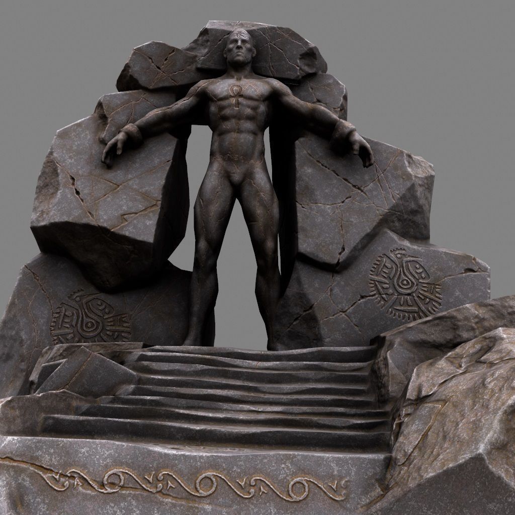 cave  gate 1 Low-poly 3D model_5