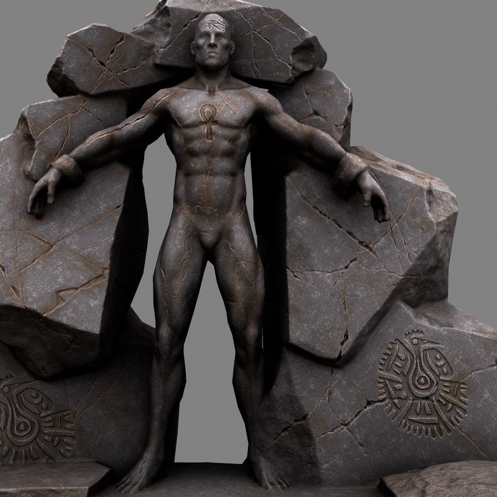 cave  gate 1 Low-poly 3D model_3