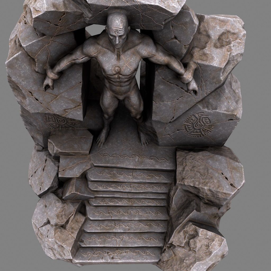 cave  gate 1 Low-poly 3D model_4