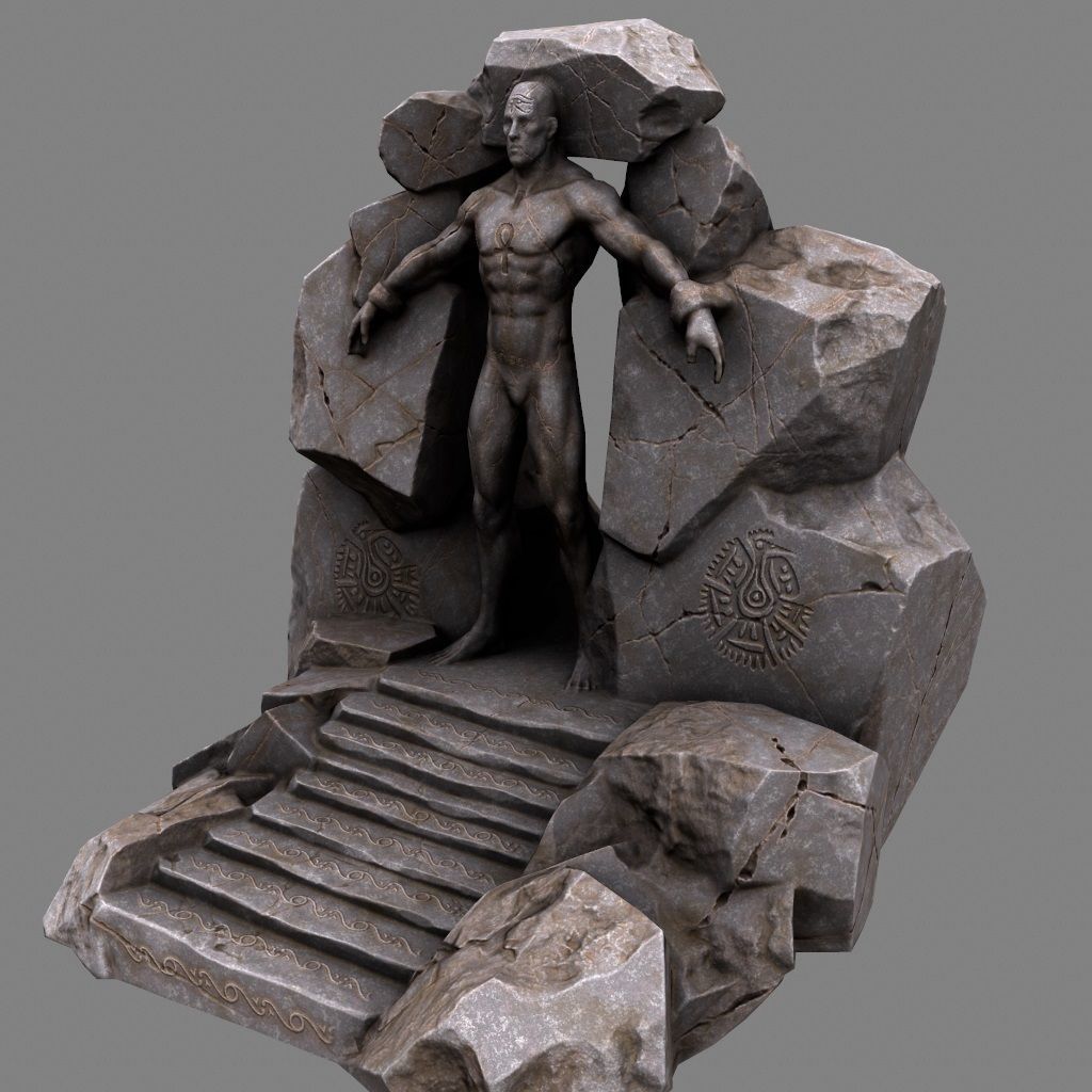 cave  gate 1 Low-poly 3D model_6