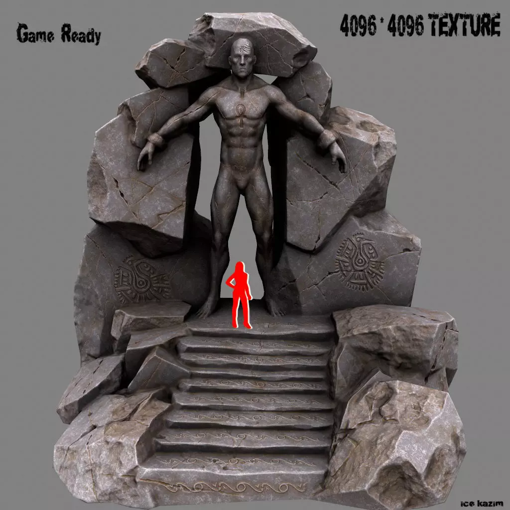 cave  gate 1 Low-poly 3D model_0