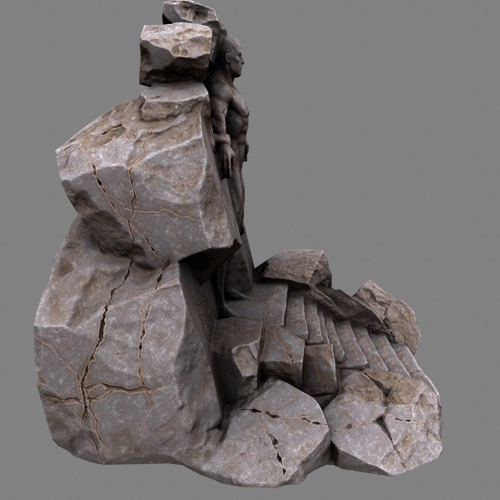 cave  gate 1 Low-poly 3D model_16