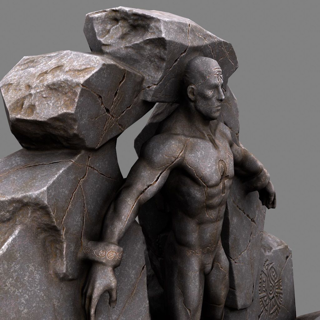 cave  gate 1 Low-poly 3D model_2