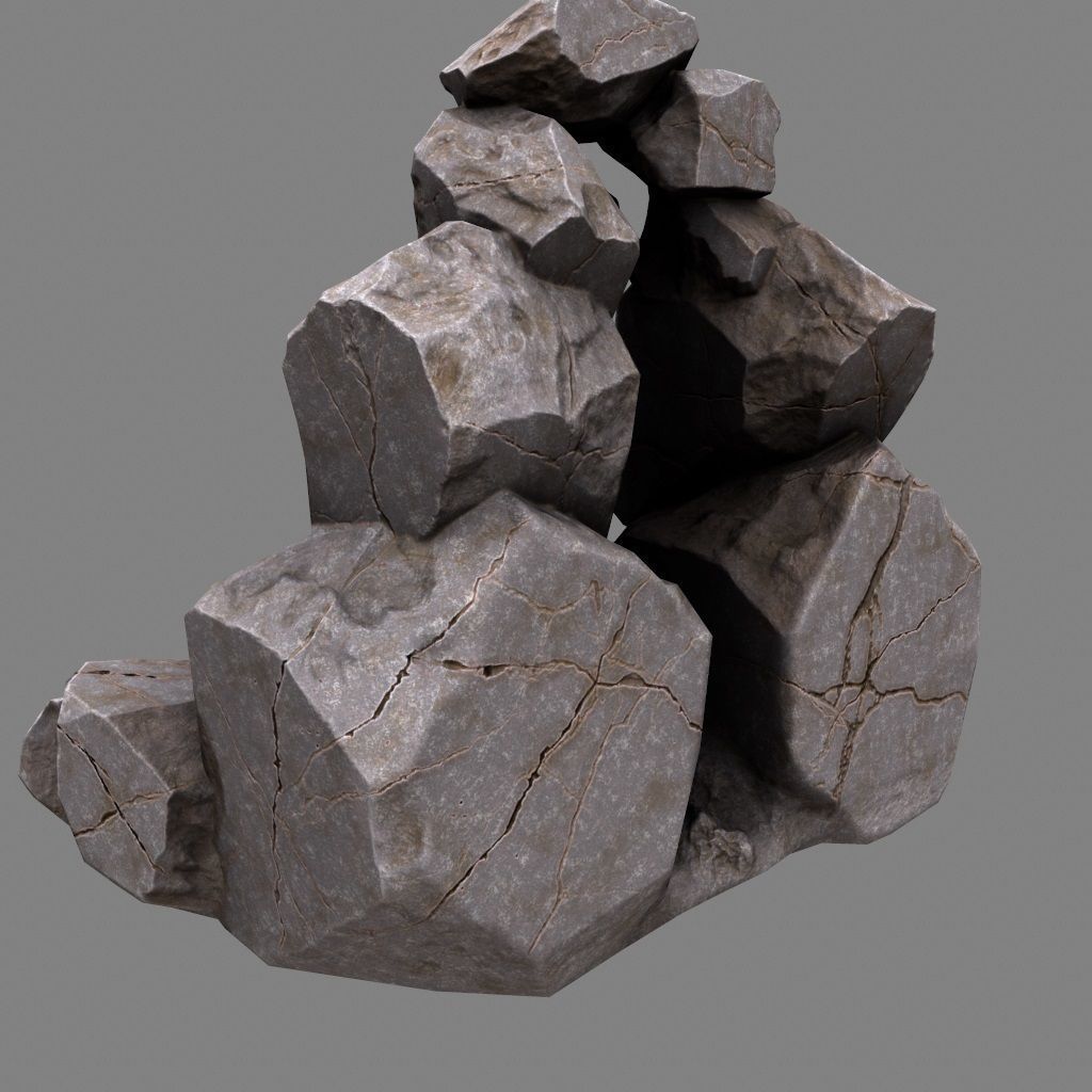 cave  gate 1 Low-poly 3D model_13