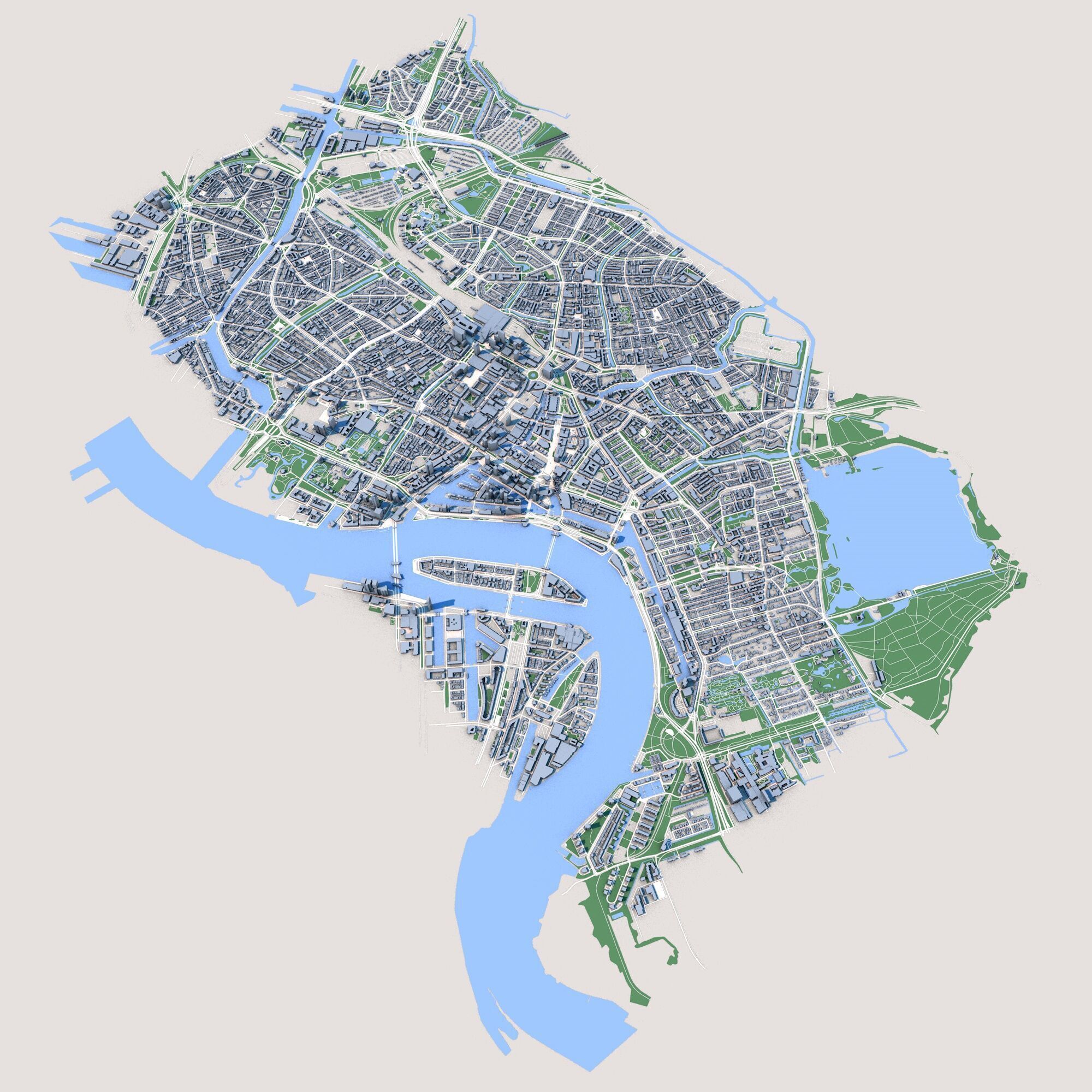 Rotterdam City Netherlands 3D model_1