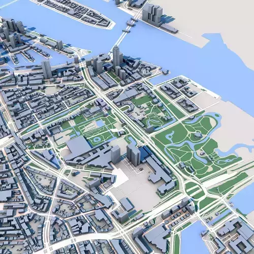 Rotterdam City Netherlands 3D model