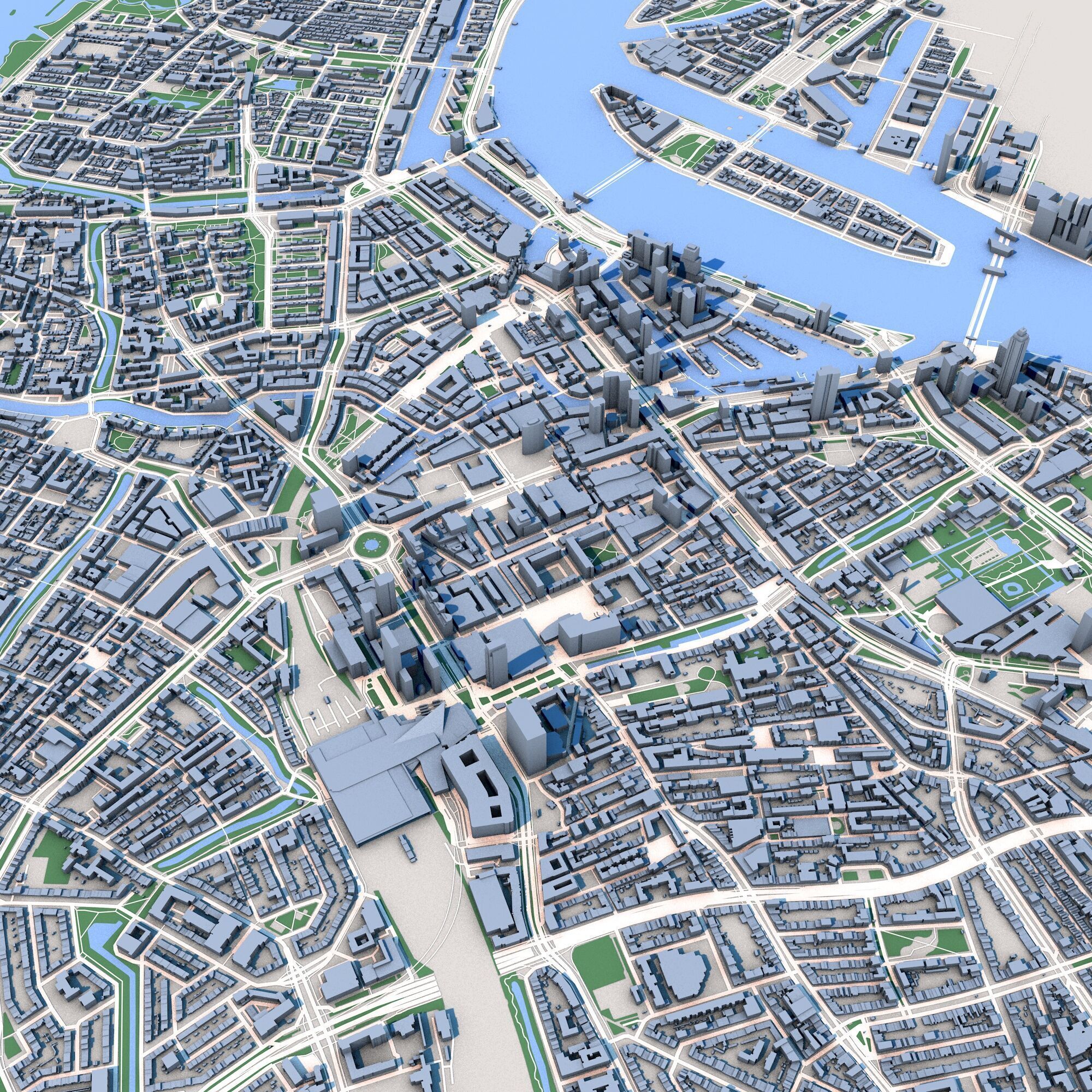 Rotterdam City Netherlands 3D model_8