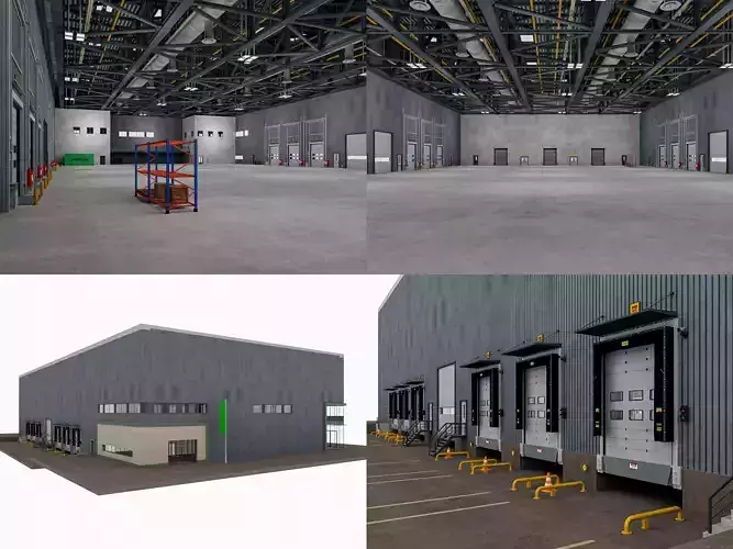 Warehouse Logistic 11 interior and exterior 3D model
