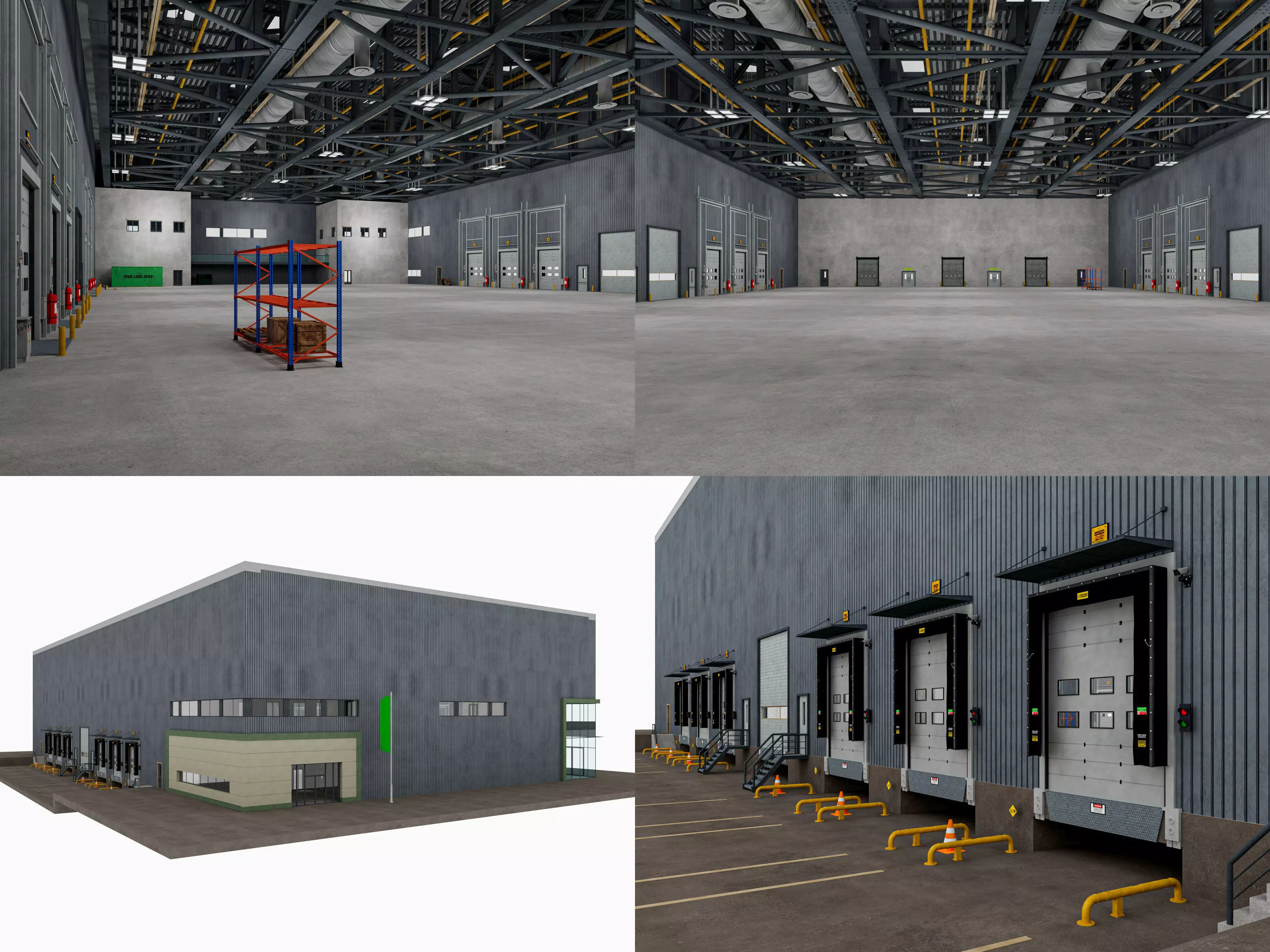 Warehouse Logistic 11 interior and exterior 3D model_0