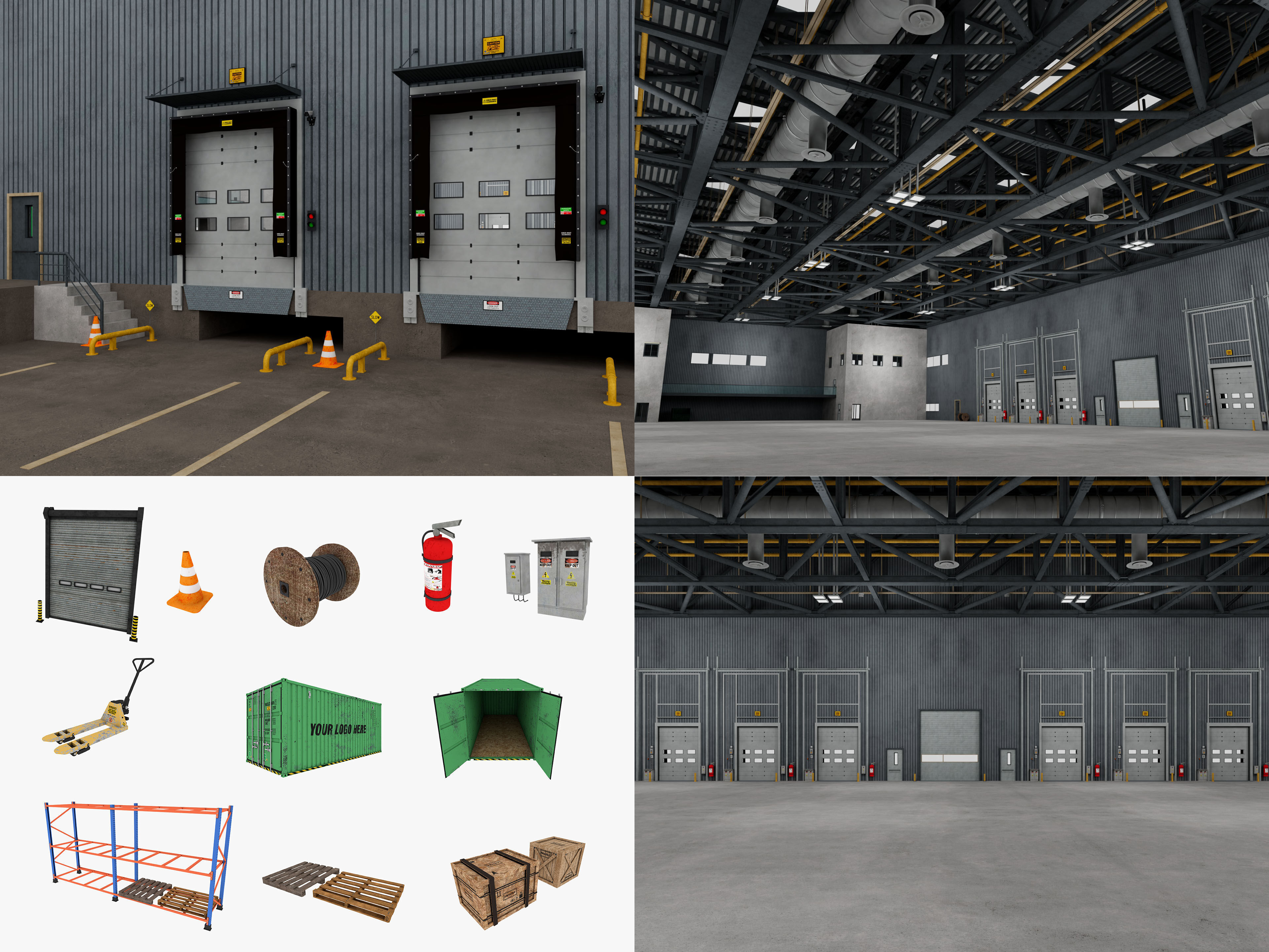 Warehouse Logistic 11 interior and exterior 3D model_1