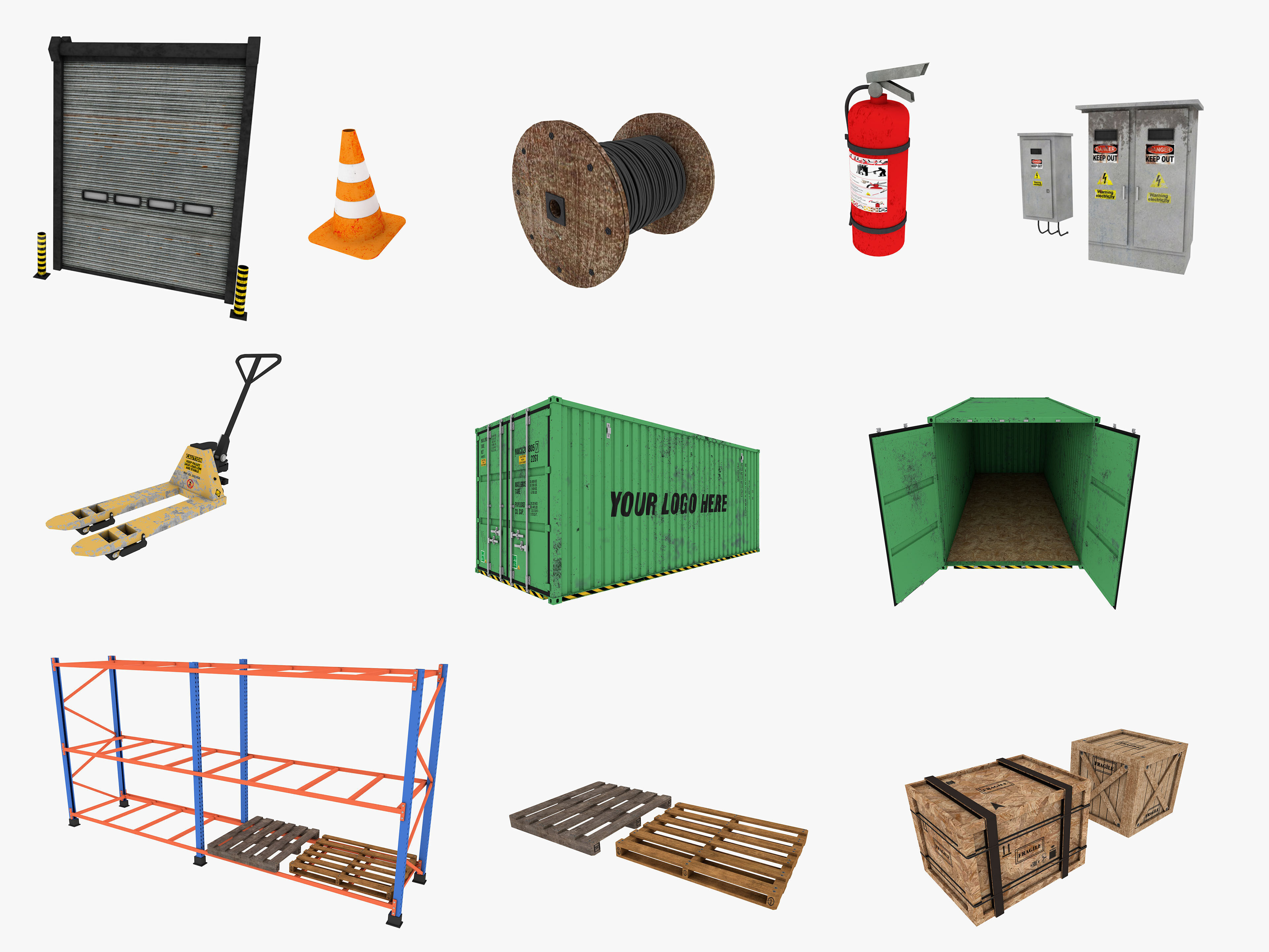 Warehouse Logistic 11 interior and exterior 3D model_19