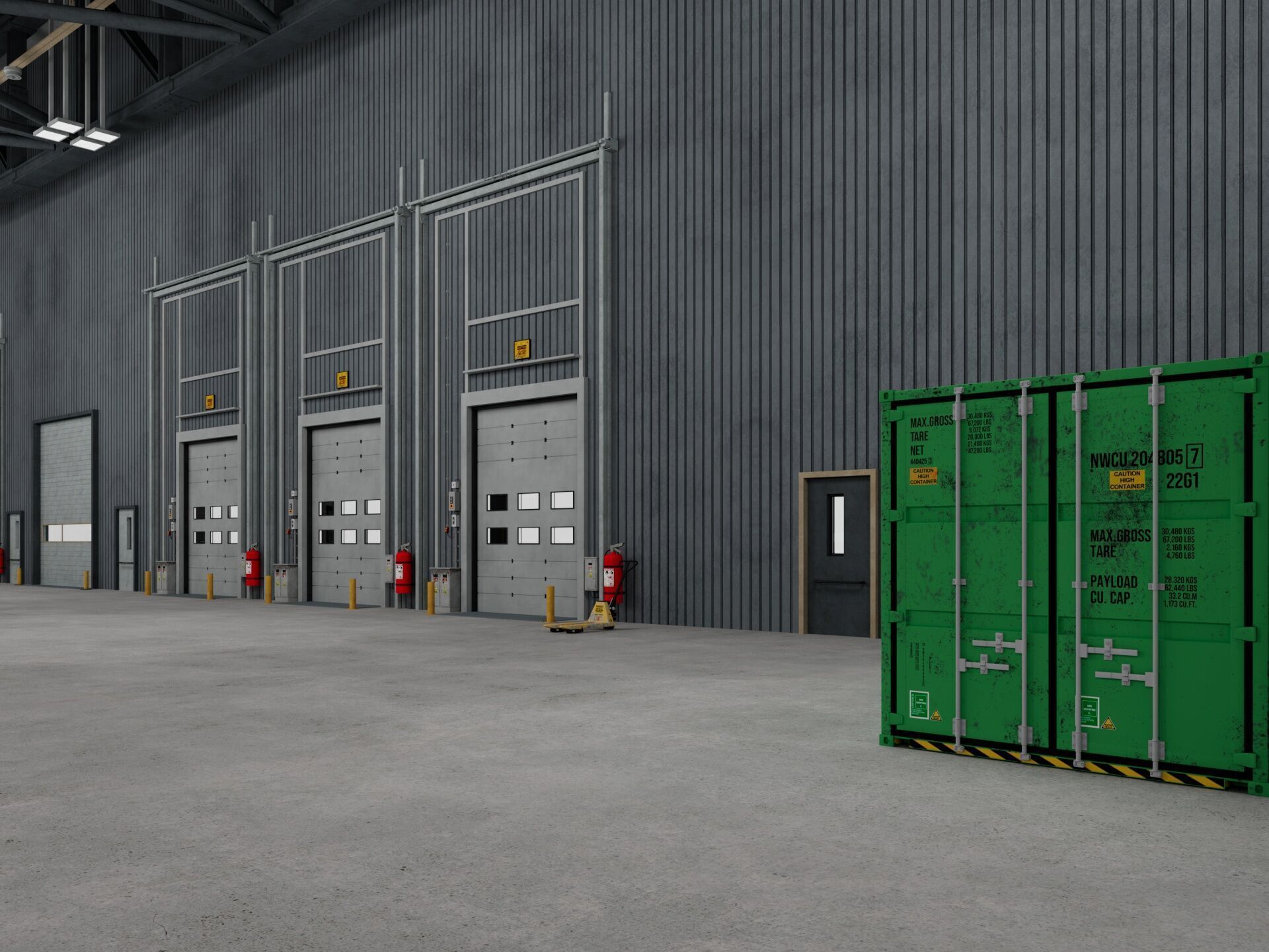 Warehouse Logistic 11 interior and exterior 3D model_9