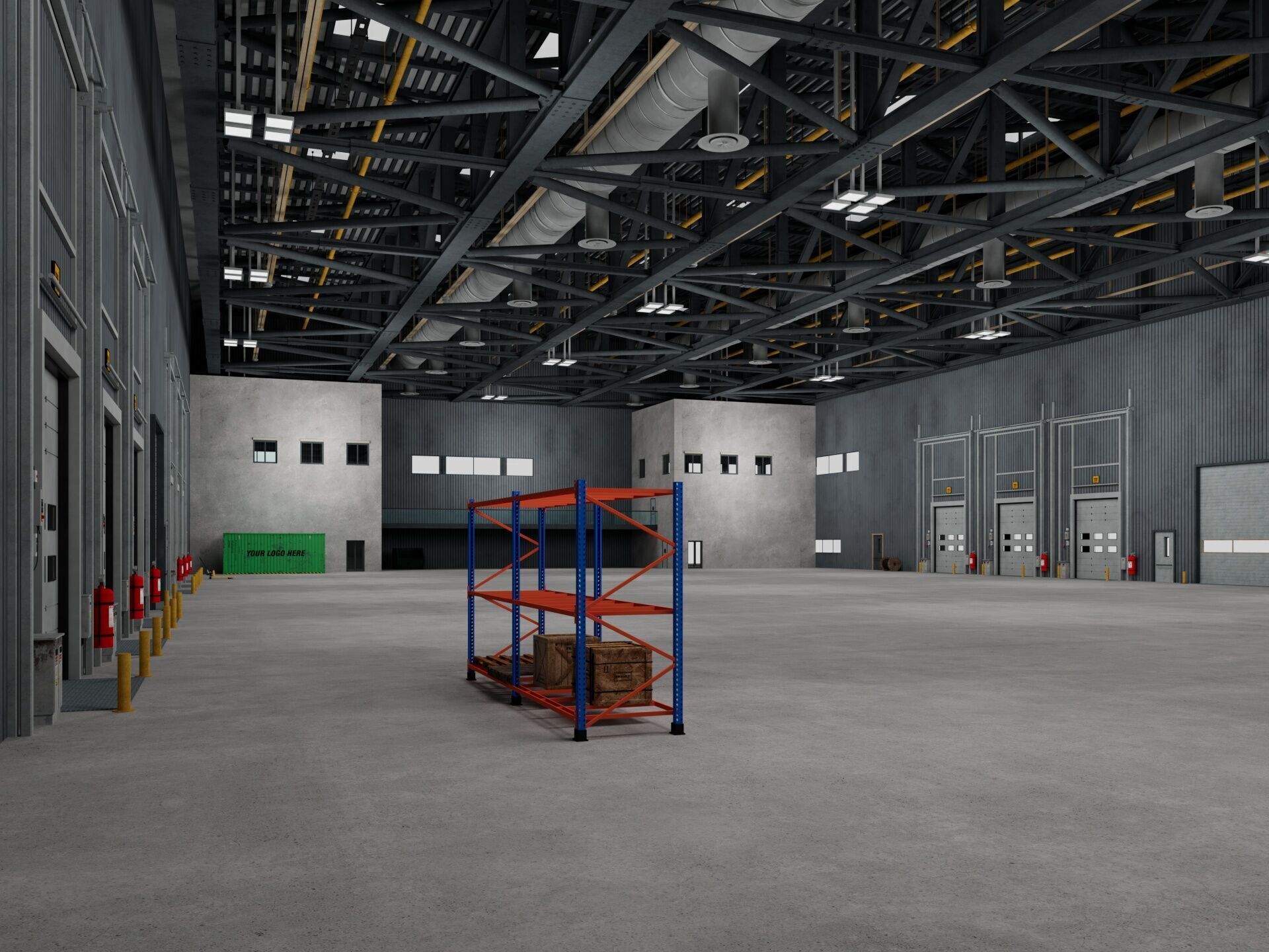Warehouse Logistic 11 interior and exterior 3D model_2