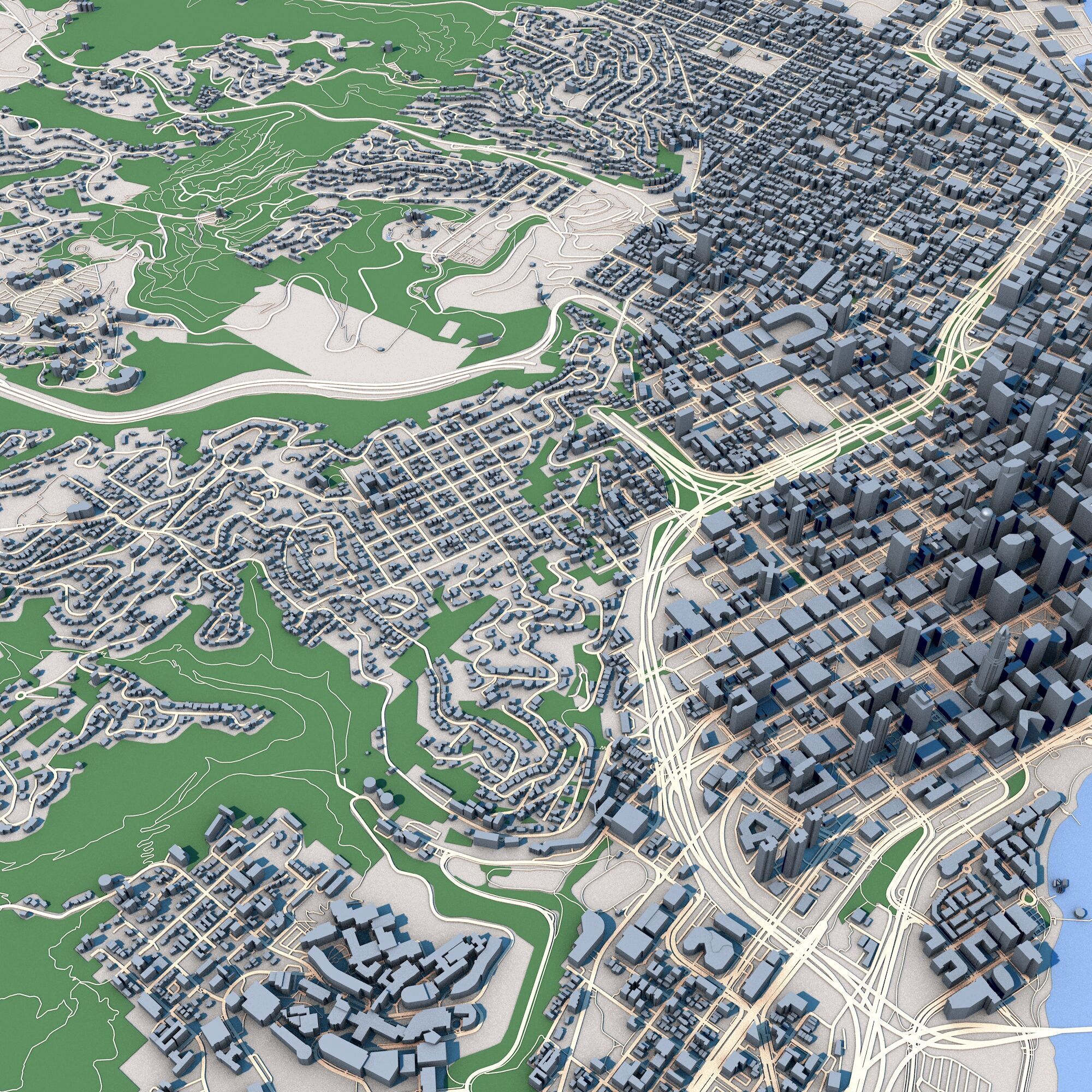 Portland City Oregon United States 3D model_2