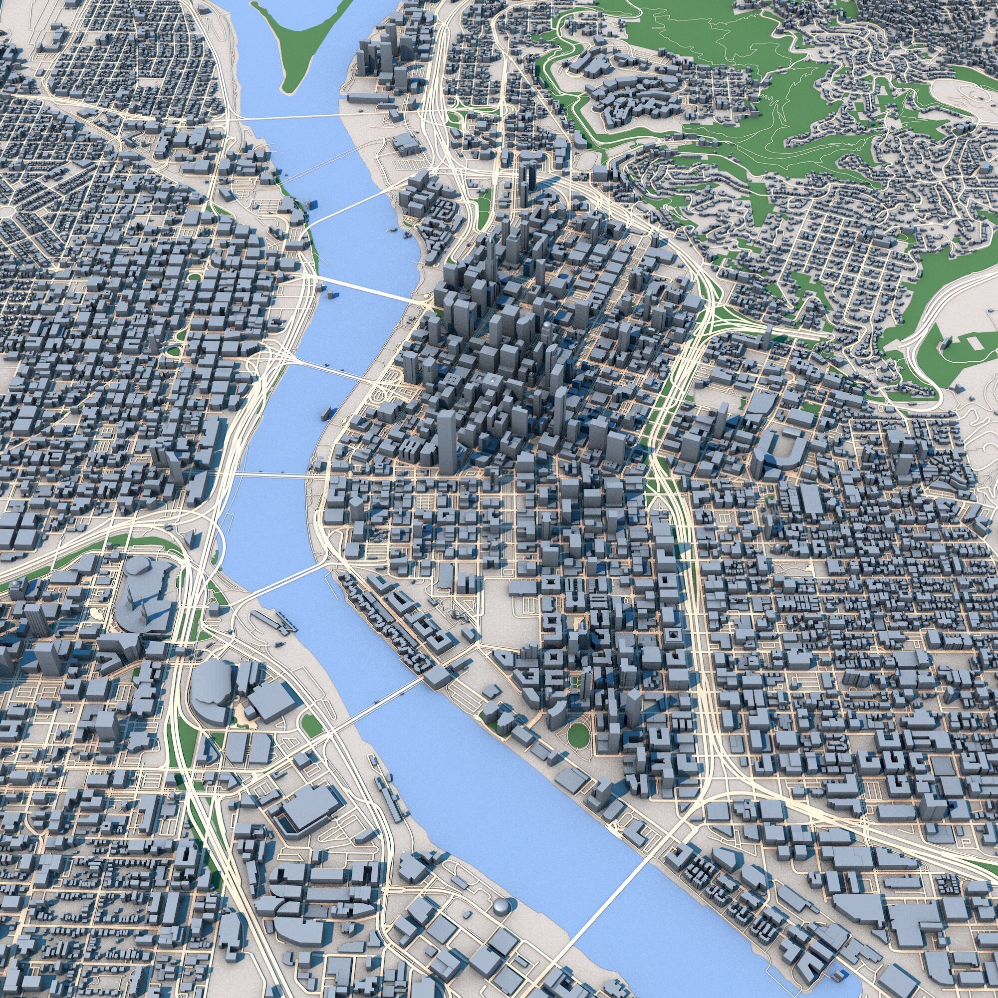 Portland City Oregon United States 3D model_9