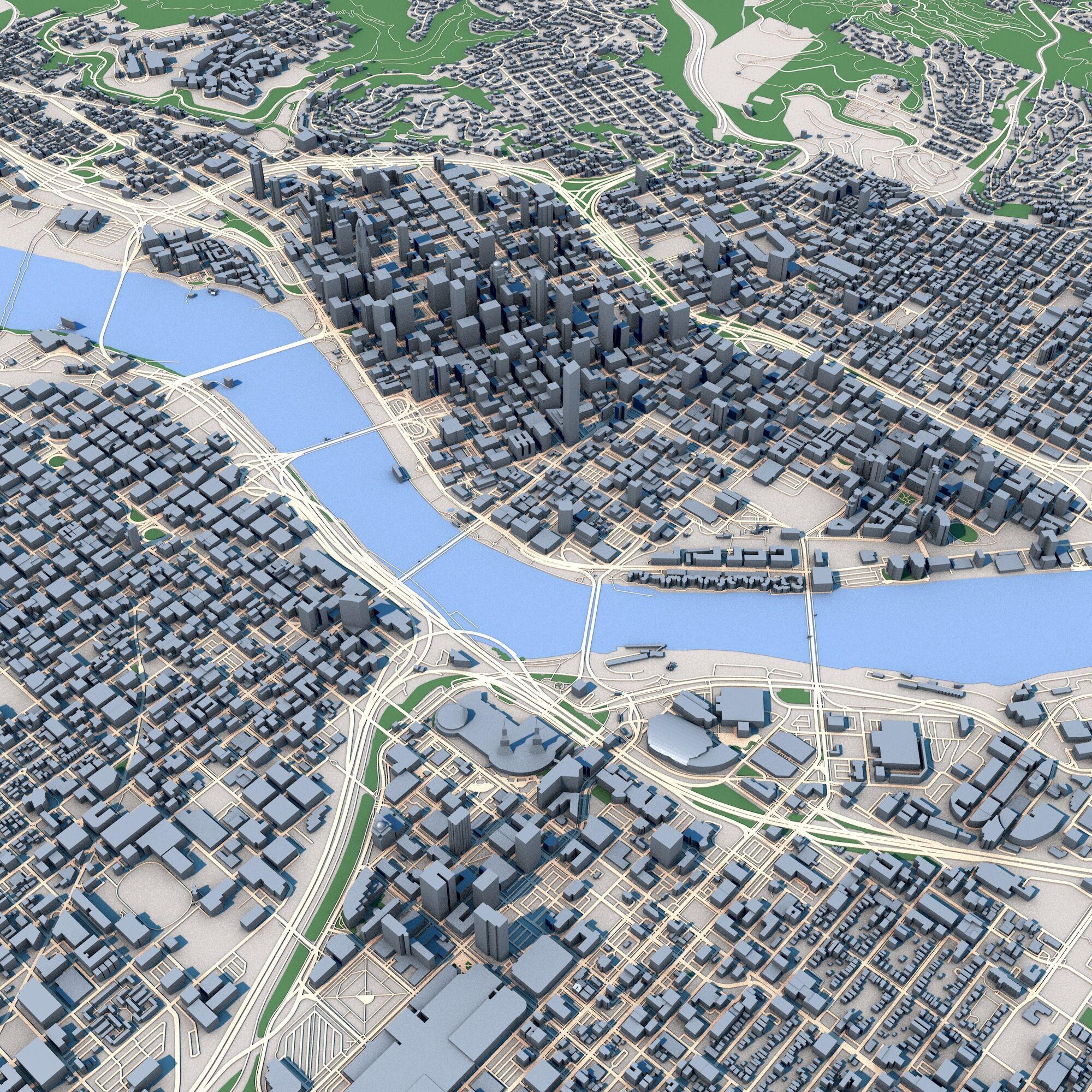 Portland City Oregon United States 3D model_8