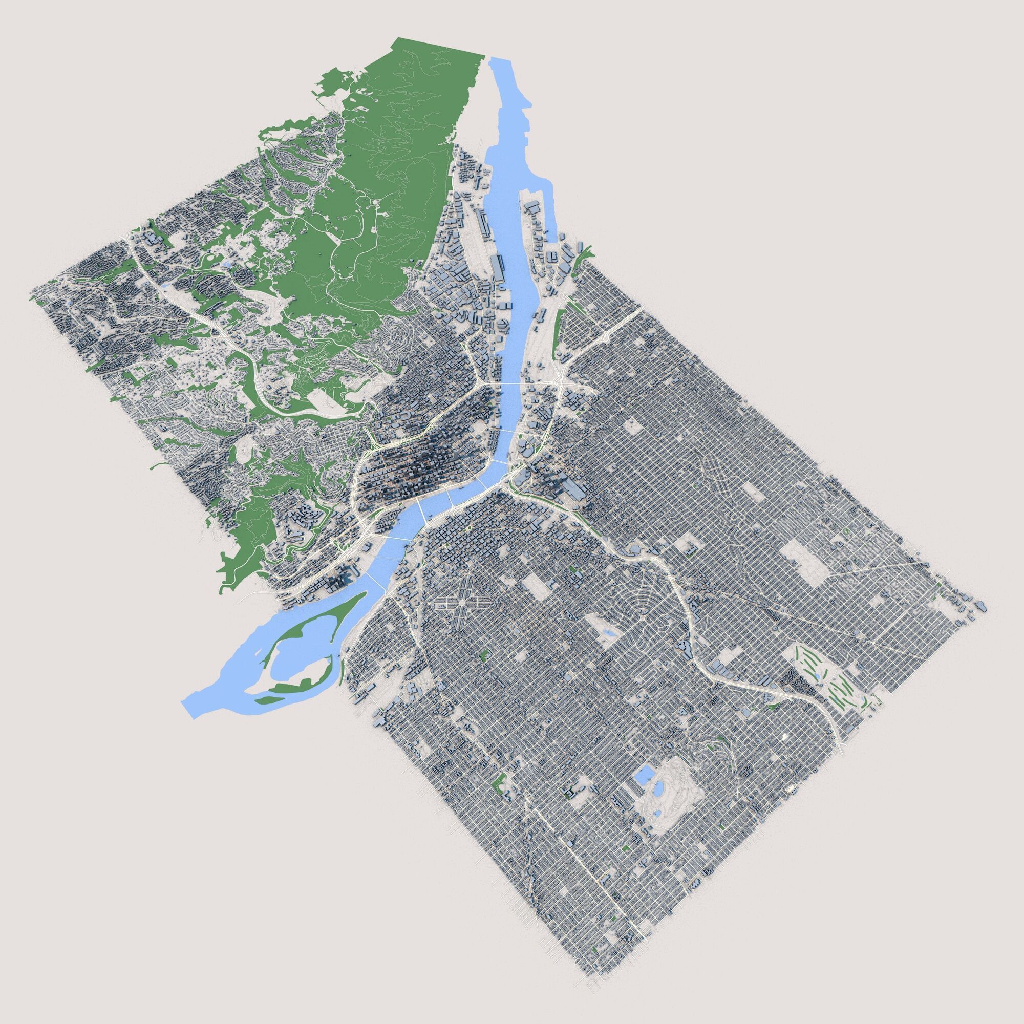 Portland City Oregon United States 3D model_1