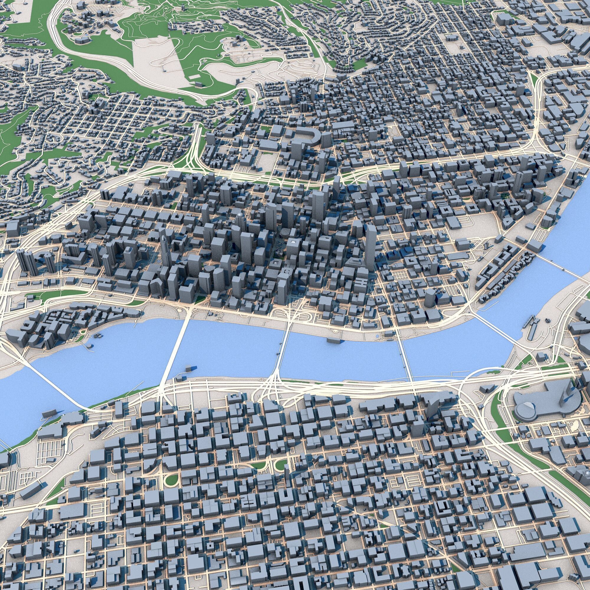 Portland City Oregon United States 3D model_7