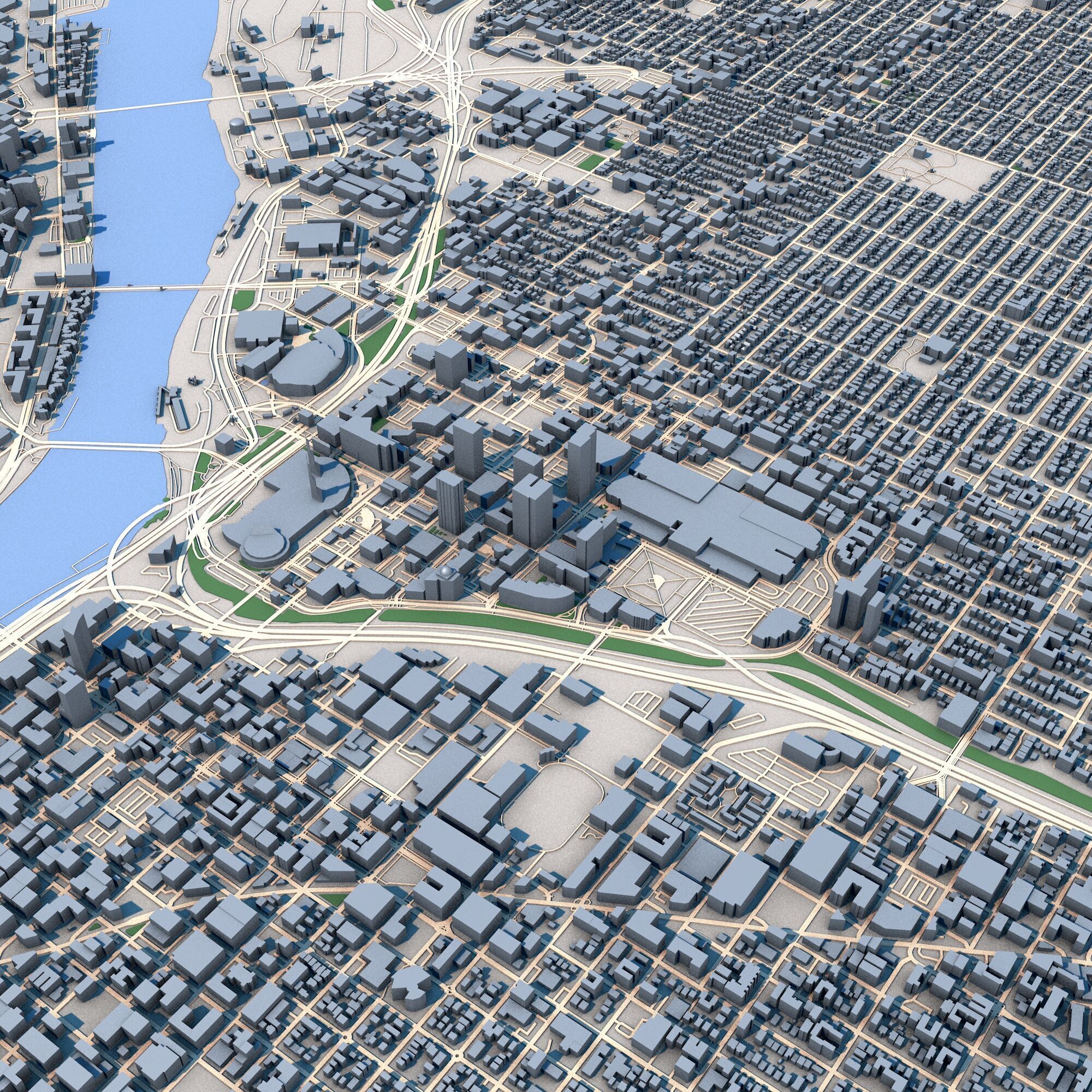 Portland City Oregon United States 3D model_4