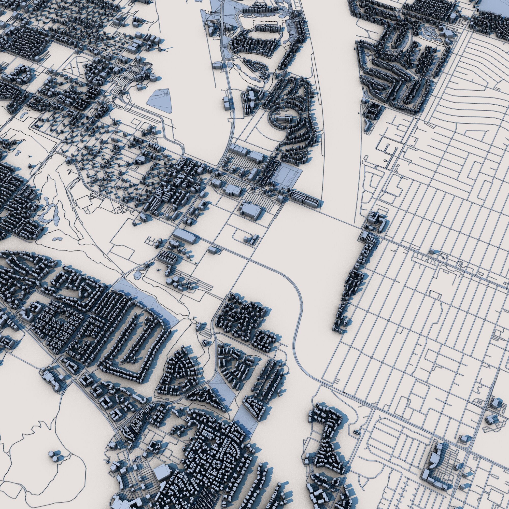 Palm Springs City California 3D model_7
