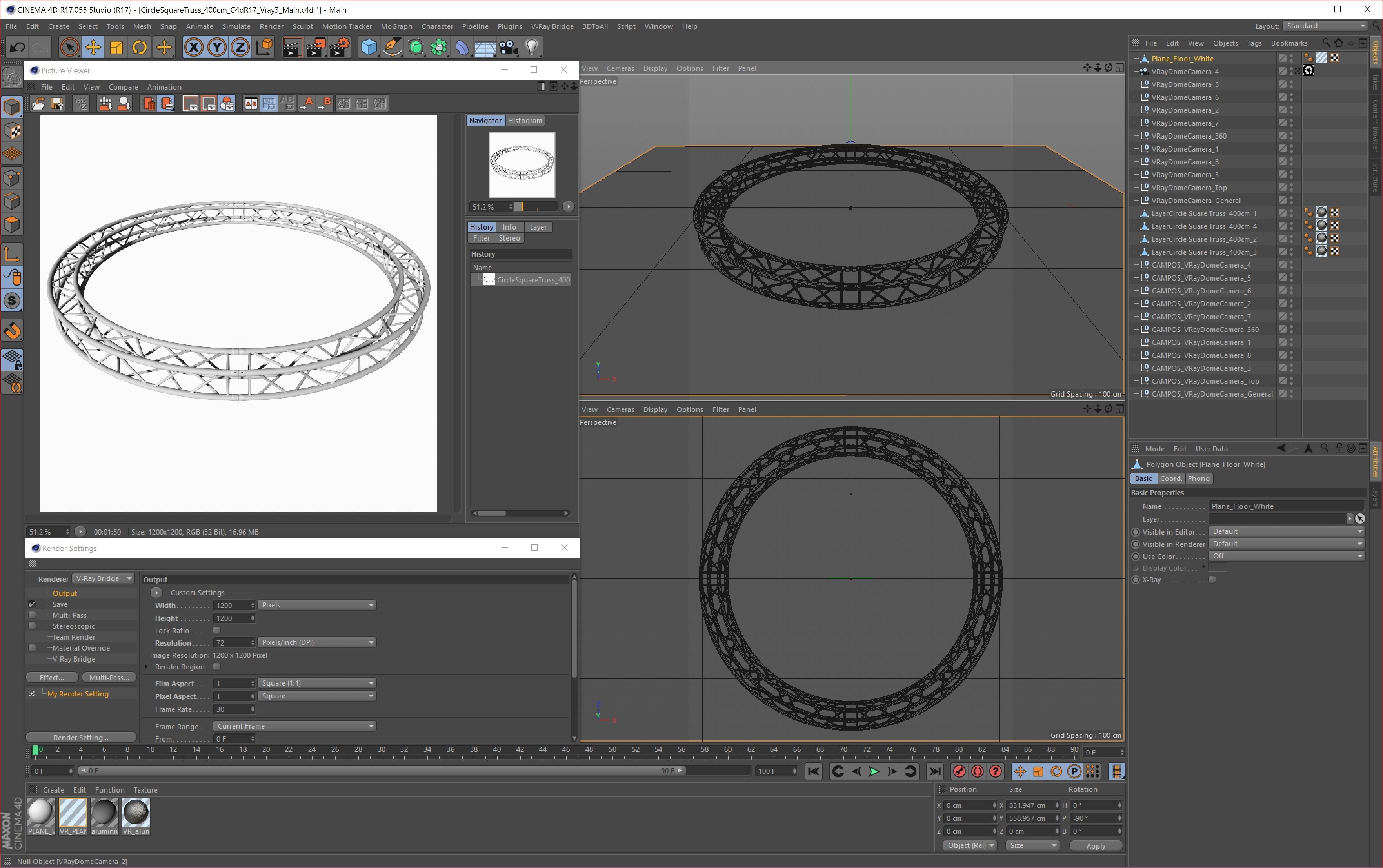 Circle Square Truss - Full diameter 400cm 3D model_13