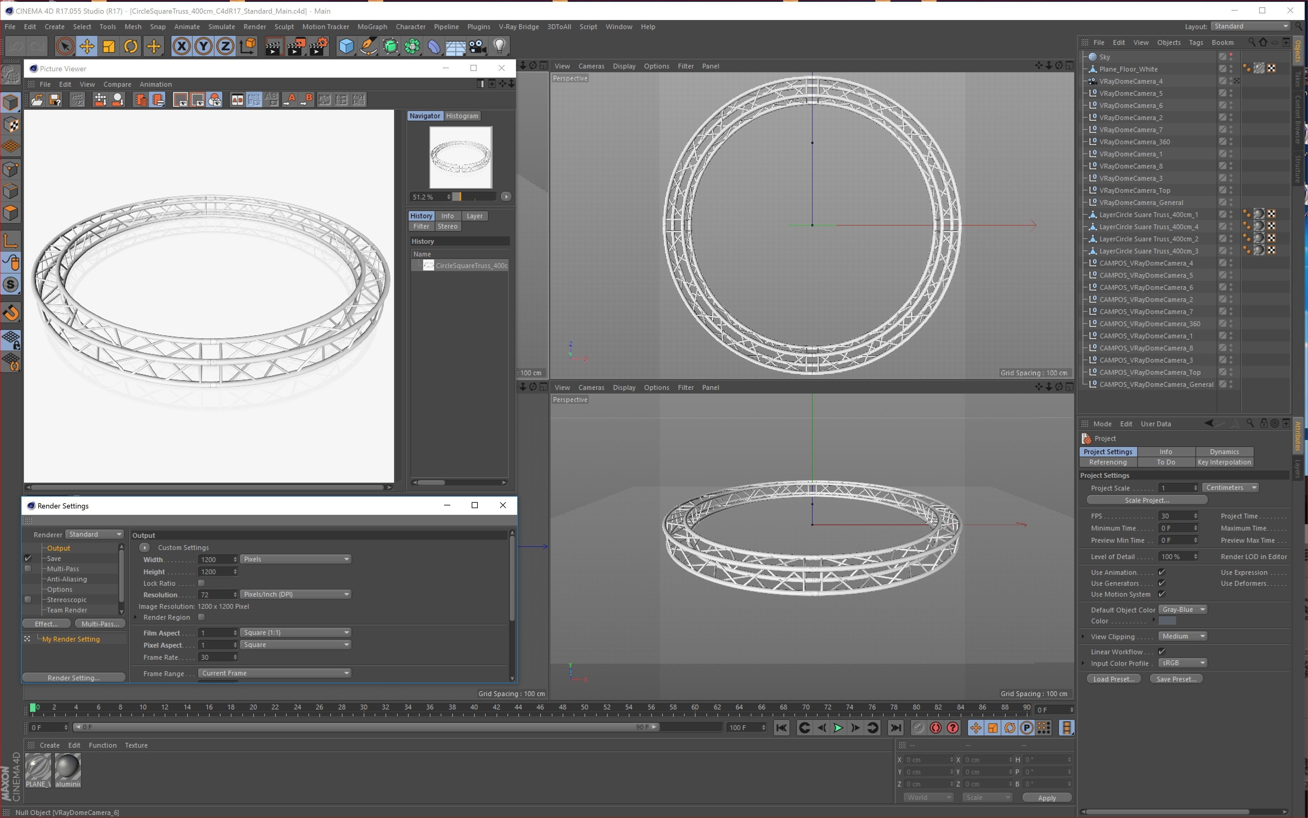 Circle Square Truss - Full diameter 400cm 3D model_12