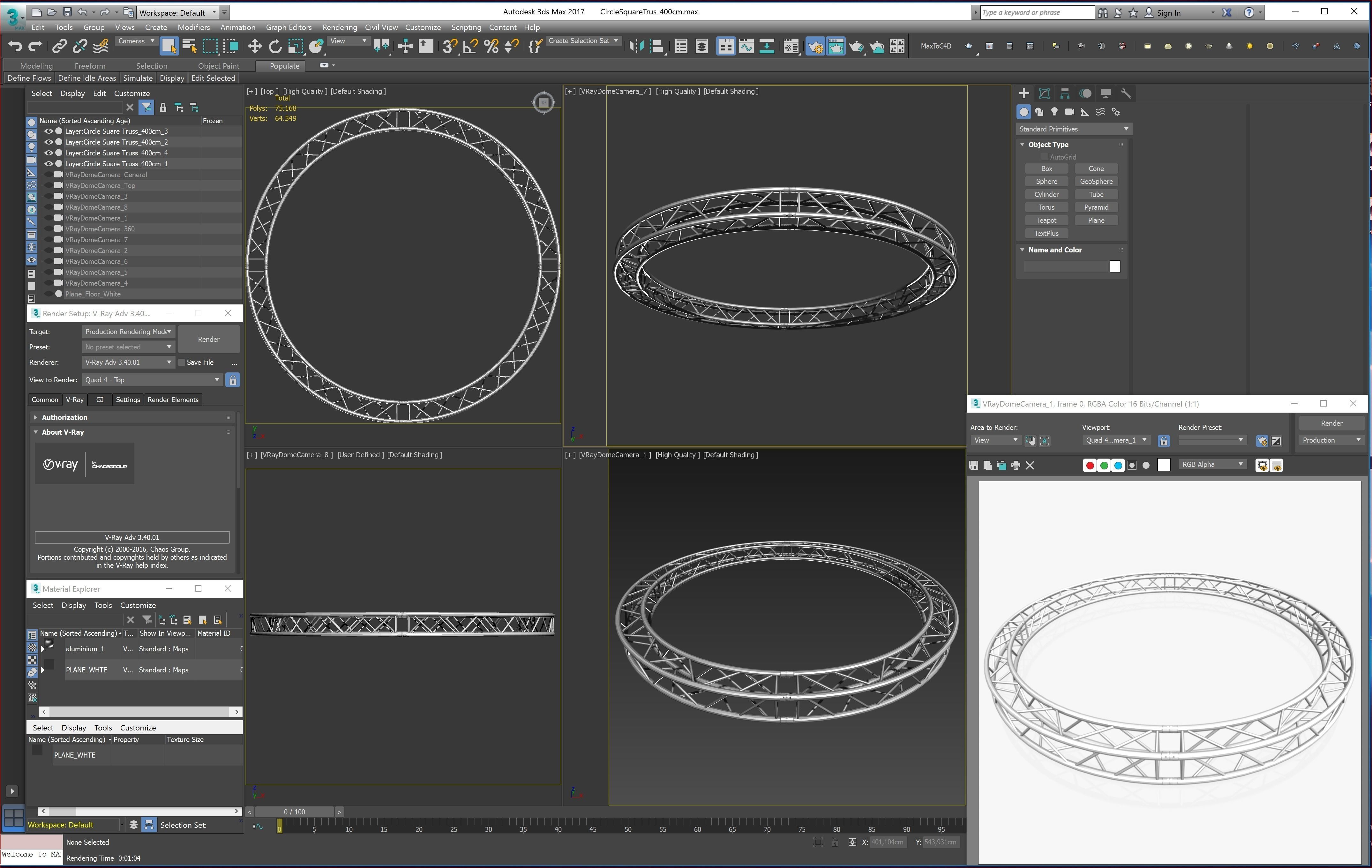 Circle Square Truss - Full diameter 400cm 3D model_11