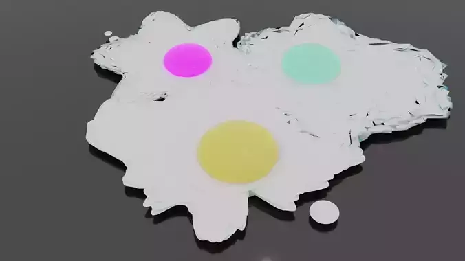 Neon Fried Egg Cluster - 3D Art Scene in Blender