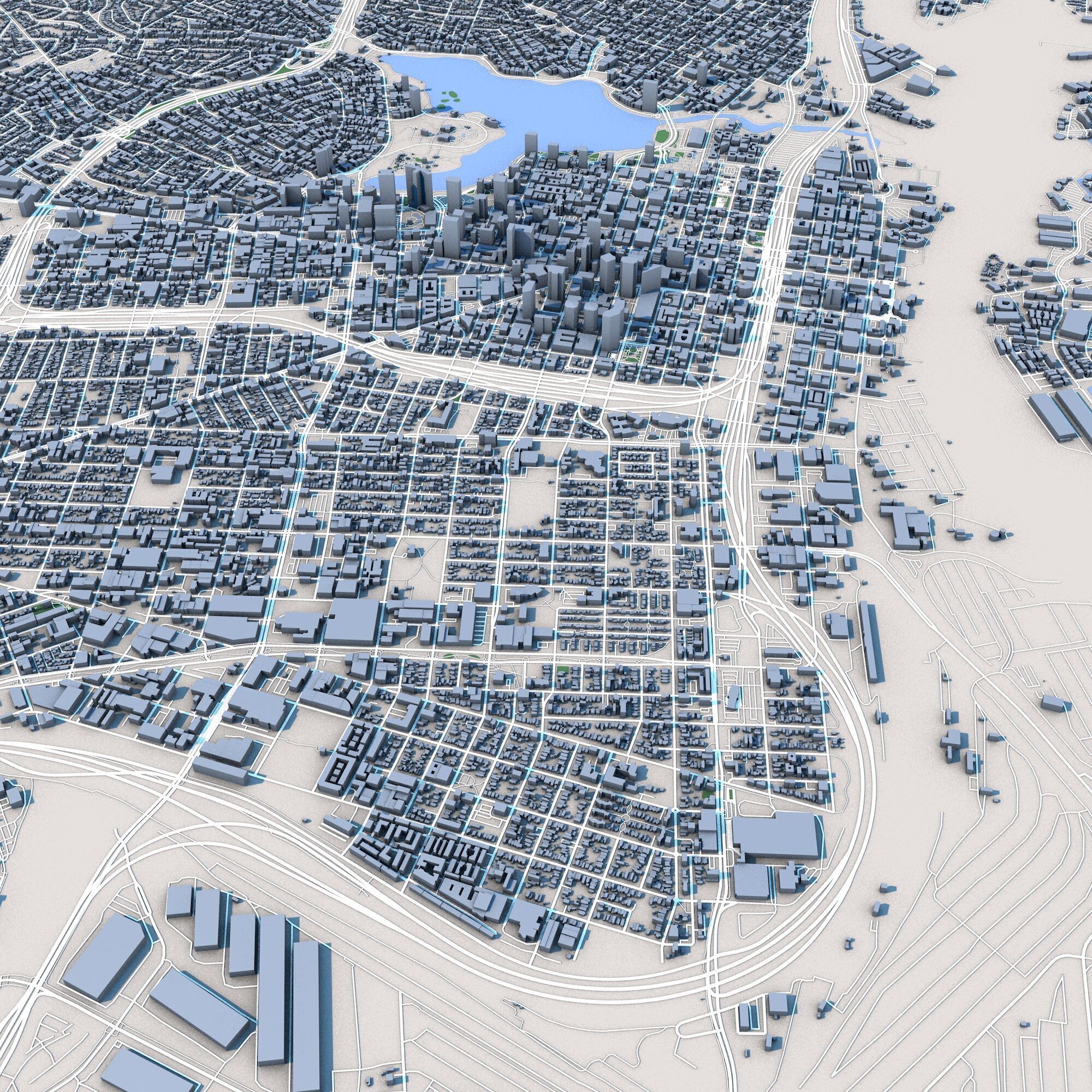 Oakland City California 3D model_7