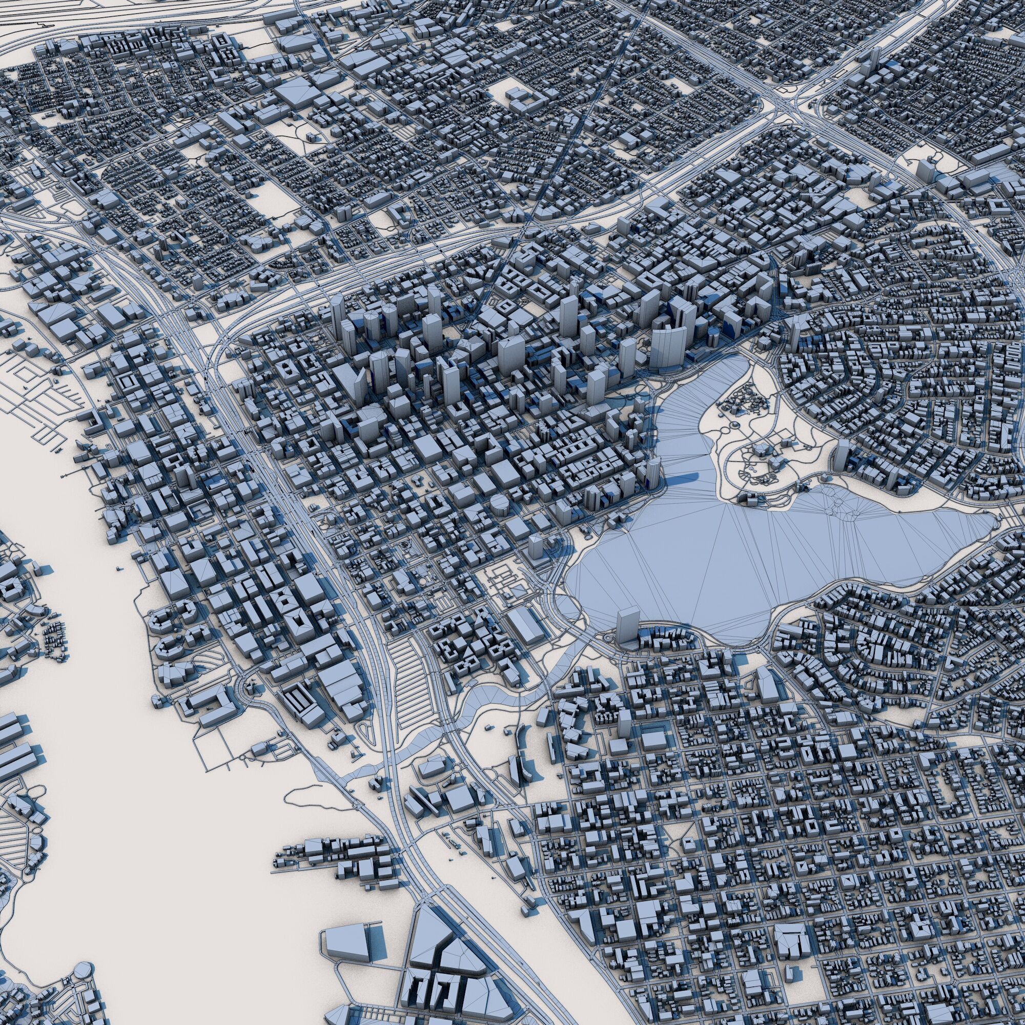 Oakland City California 3D model_9