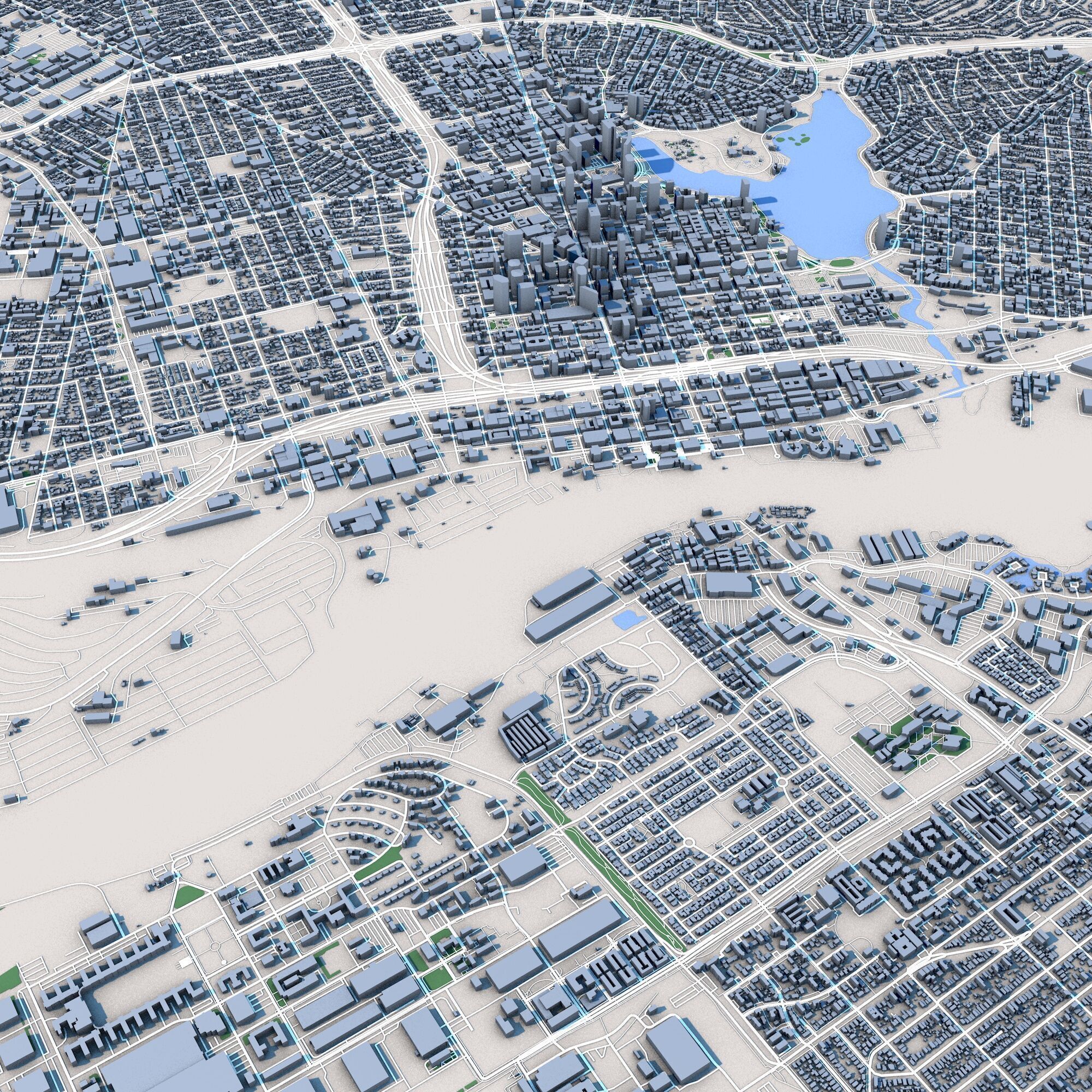 Oakland City California 3D model_8