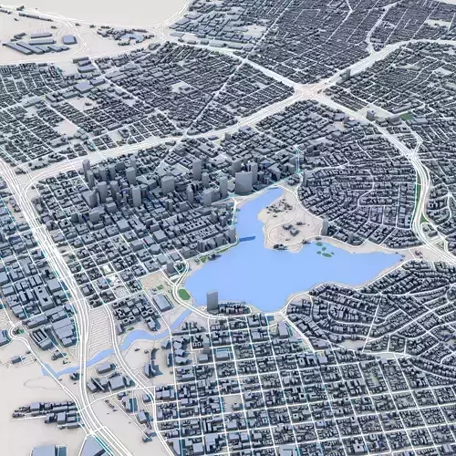 Oakland City California 3D model