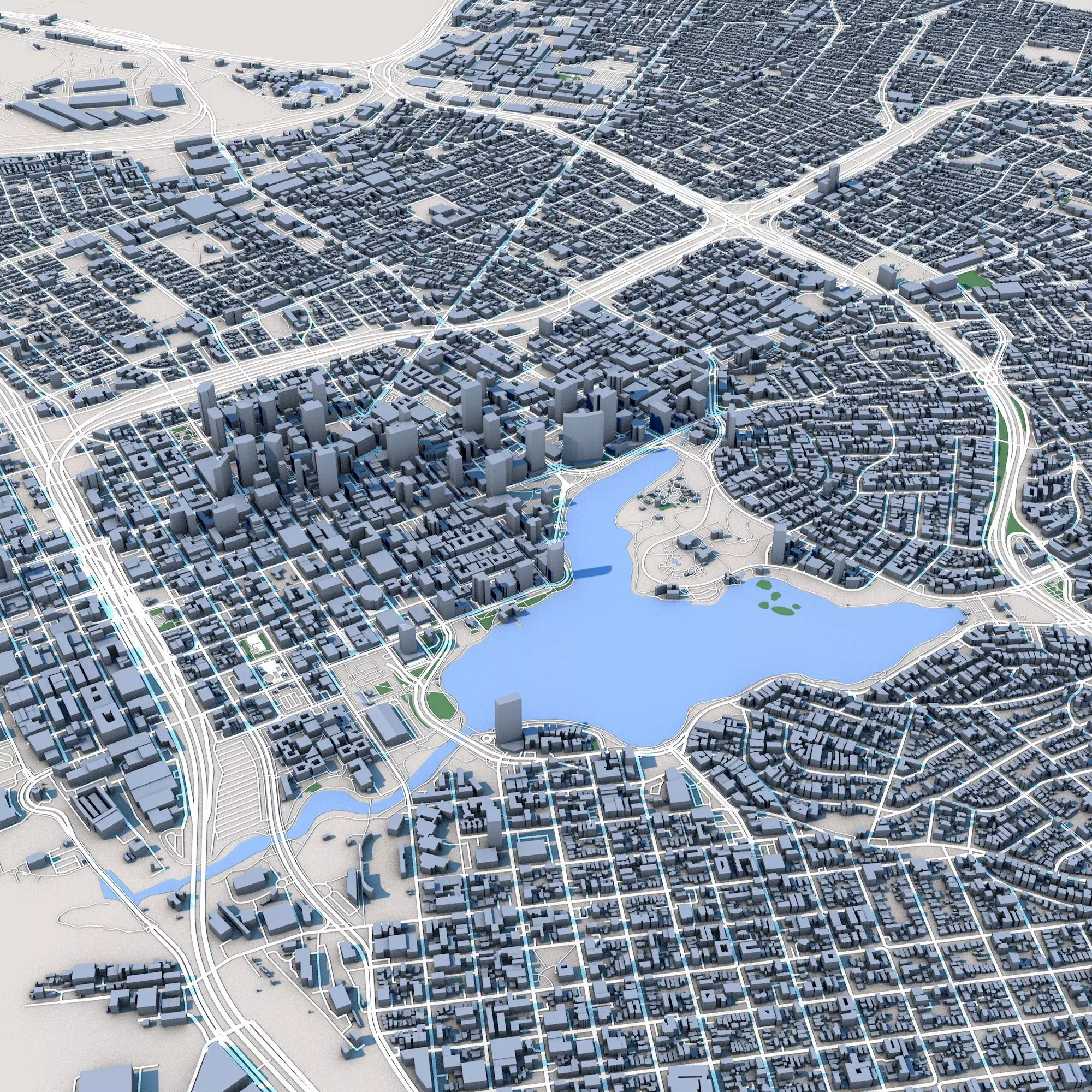 Oakland City California 3D model_0