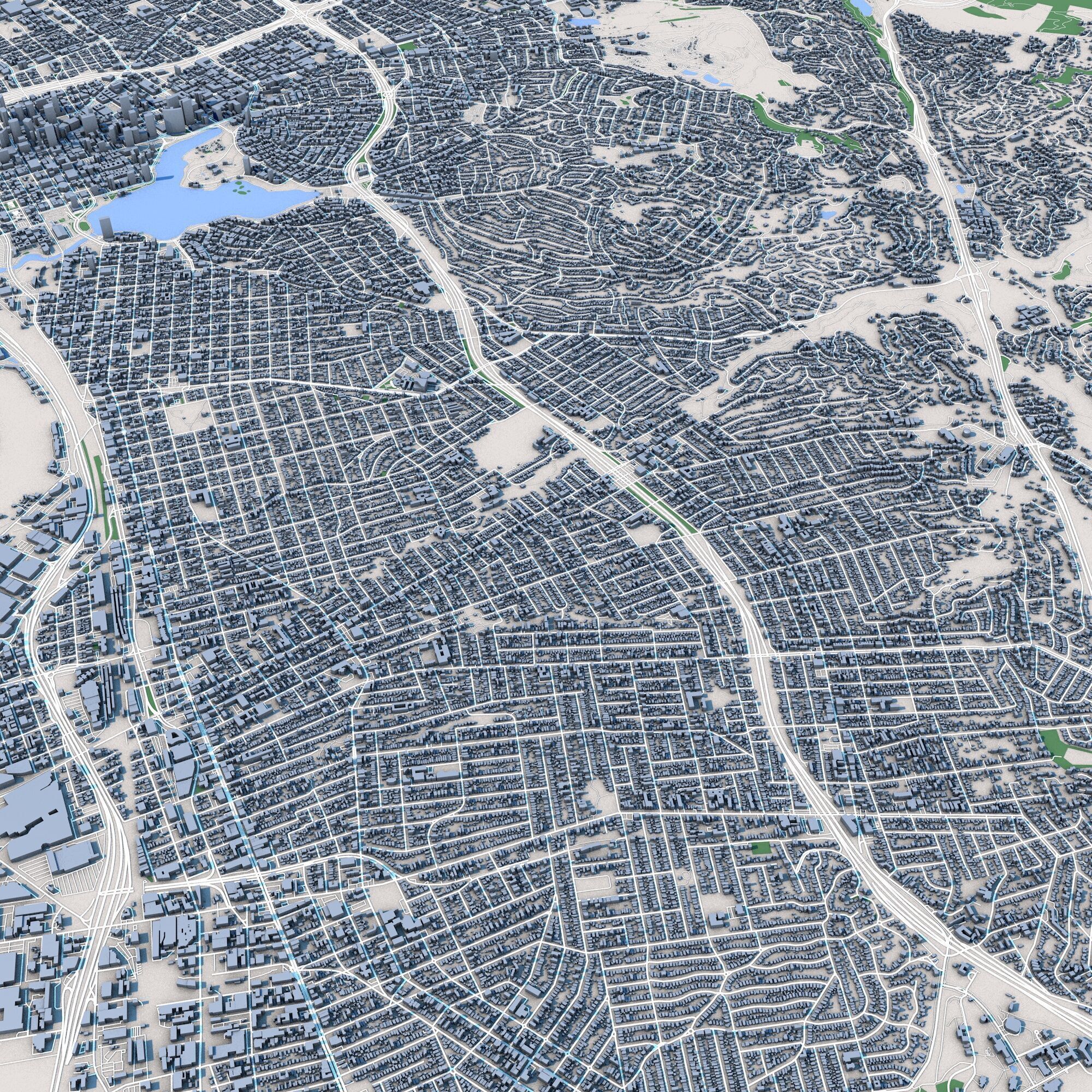 Oakland City California 3D model_3
