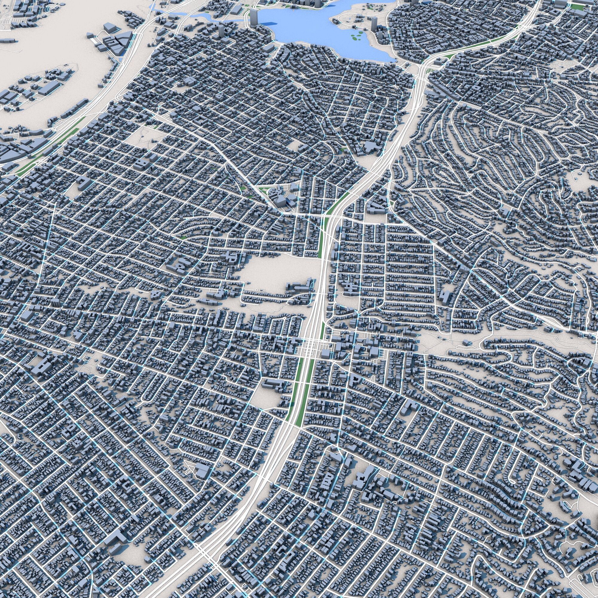 Oakland City California 3D model_4