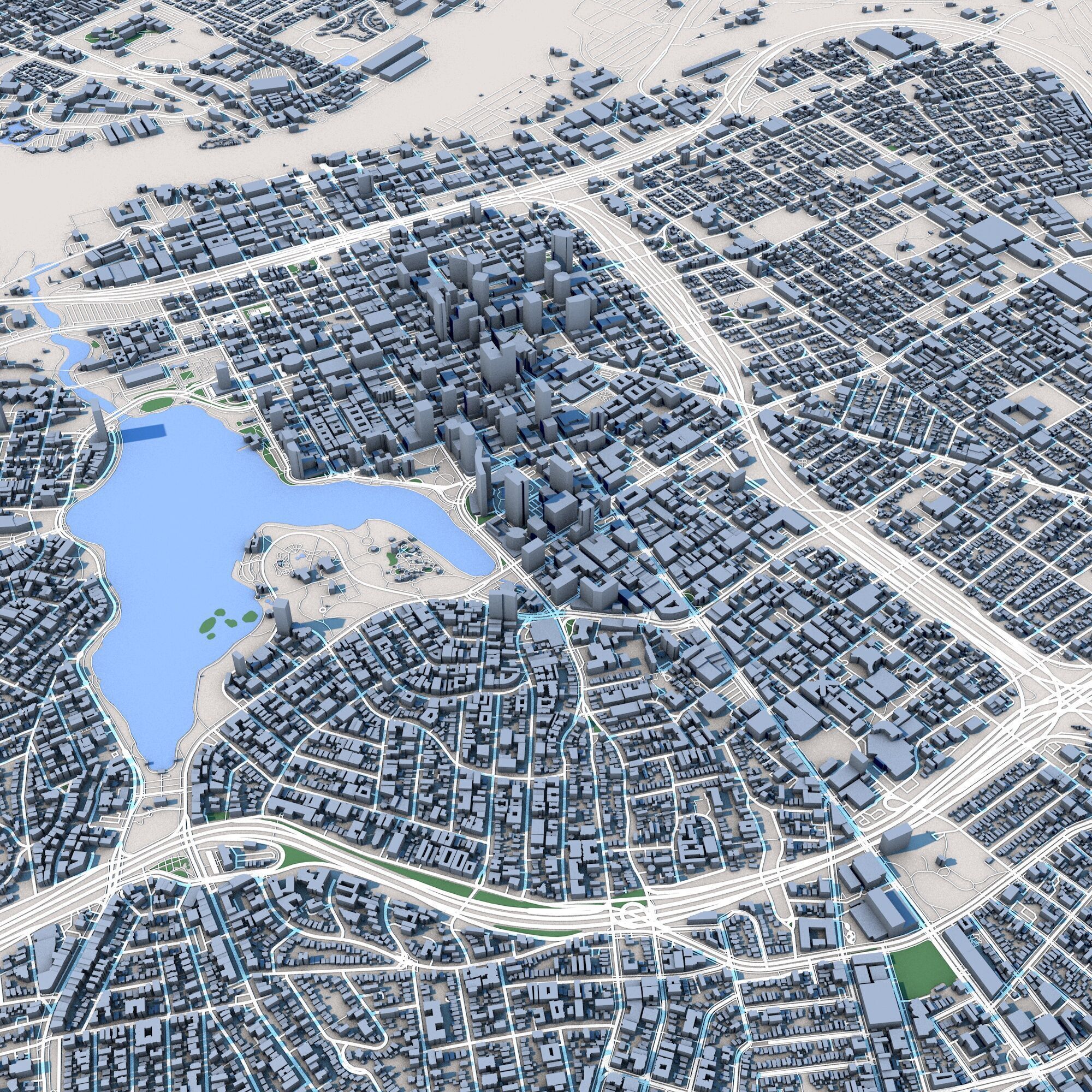 Oakland City California 3D model_5
