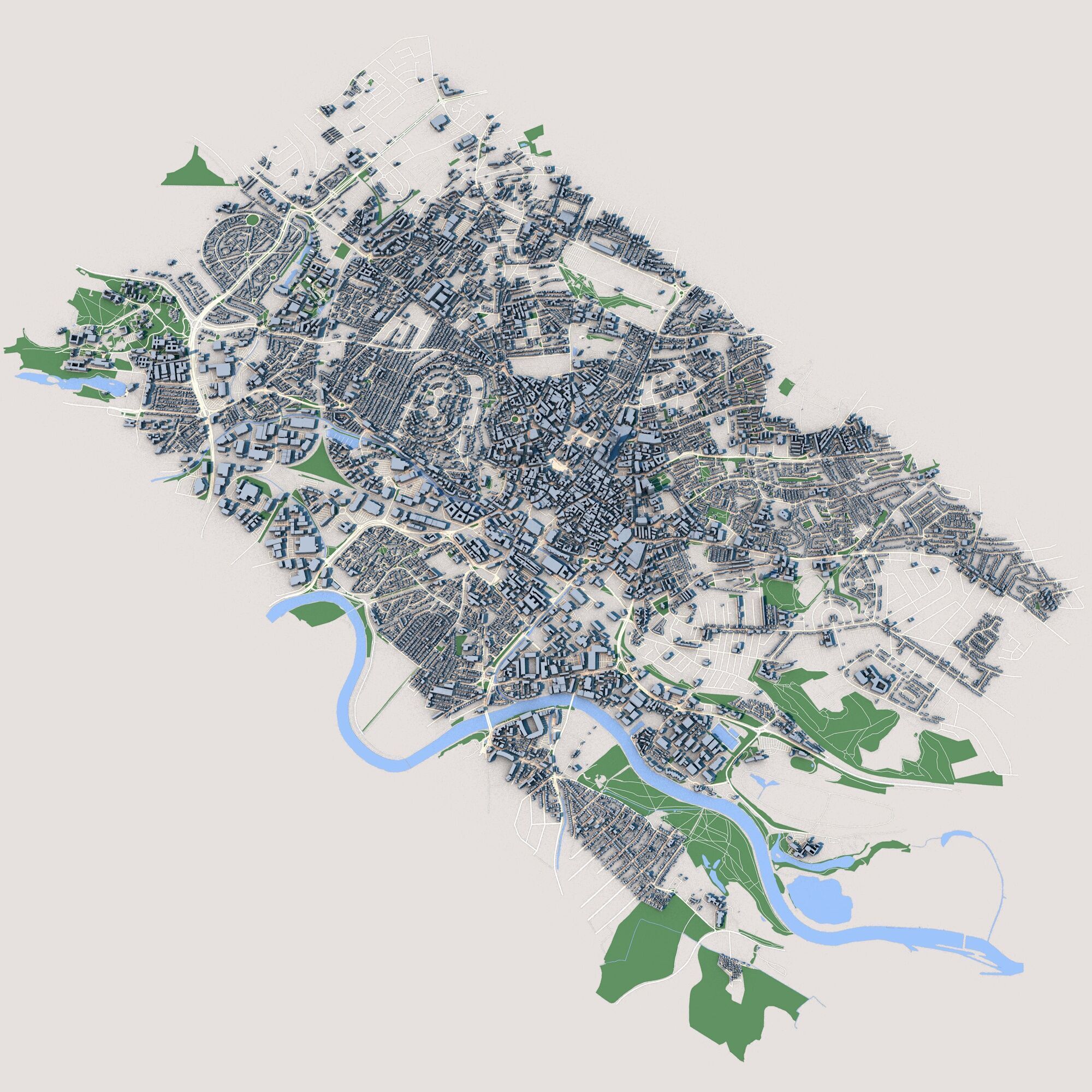 Nottingham City United Kingdom 3D model_1